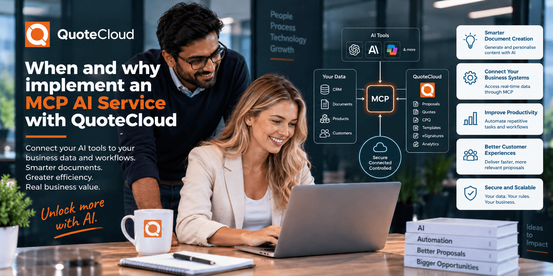 QuoteCloud - Sales Quote, Sales Proposal and Contracts Software - When and Why to Implement an MCP AI Service with QuoteCloud - illustration d697e2e7-7a32-4f5b-8f7b-ce2e94b0dfc0