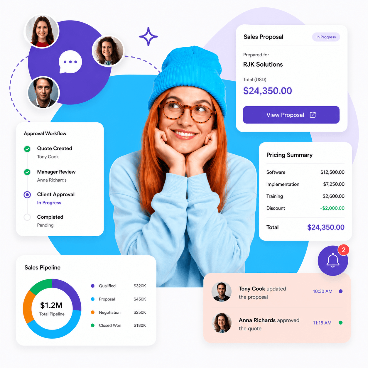 QuoteCloud - Sales Quote, Sales Proposal and Contracts Software - Home - illustration ab54fe5f-97ba-4b53-b83d-c904ae882e29