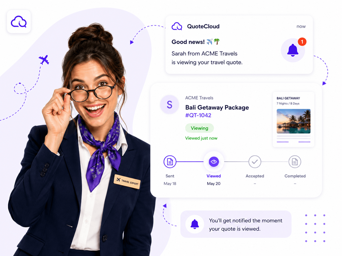 QuoteCloud - Sales Quote, Sales Proposal and Contracts Software - Enhanced Travel Itinerary Software - illustration 41327b02-1200-41a2-b37b-982362263479