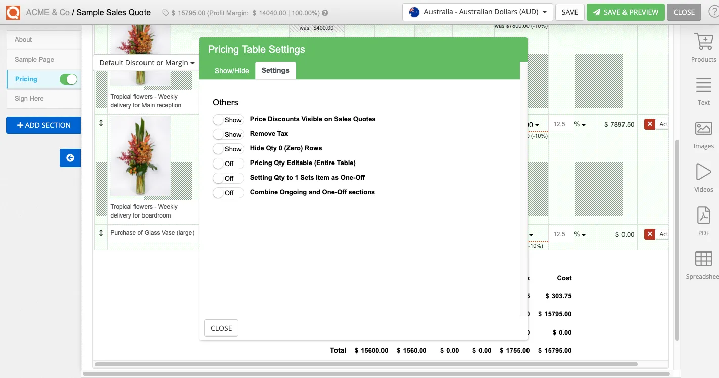 QuoteCloud - Sales Quote, Sales Proposal and Contracts Software - Group Repeating Cost Line Items (Java Edition) - illustration 77f04ac3-5e33-4c8c-847c-435e49cffe82