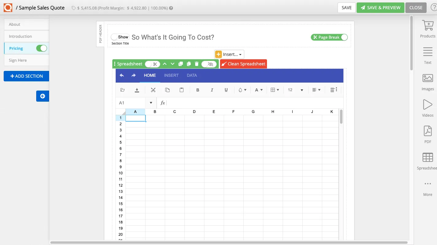 QuoteCloud - Sales Quote, Sales Proposal and Contracts Software - Hide Content on a Sales Quote (Java Edition) - illustration b265a458-d93d-434f-b17d-7dba568fcb5c