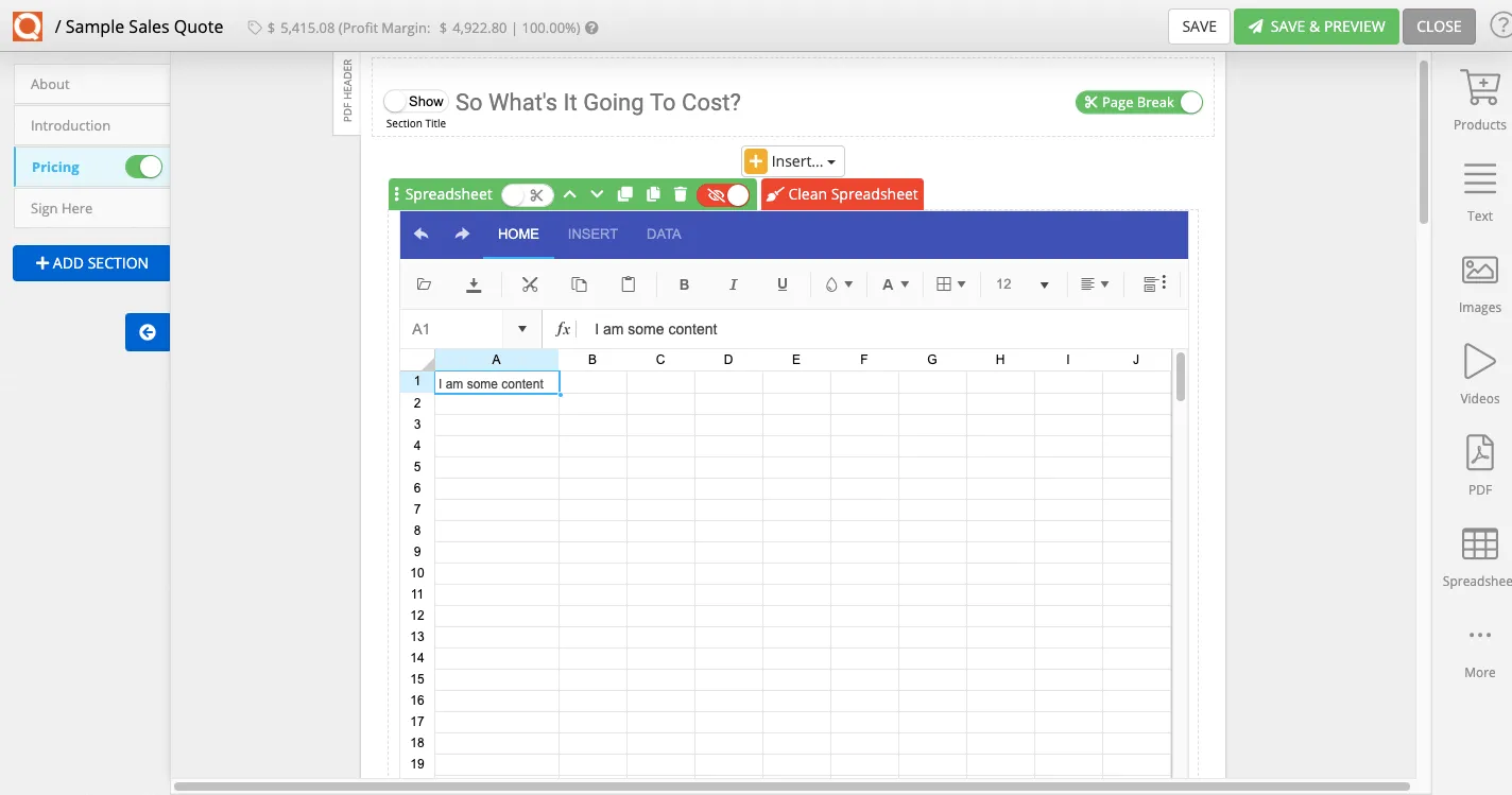 QuoteCloud - Sales Quote, Sales Proposal and Contracts Software - Hide Content on a Sales Quote (Java Edition) - illustration f82372e9-717a-48eb-9993-8dafafe6a98b