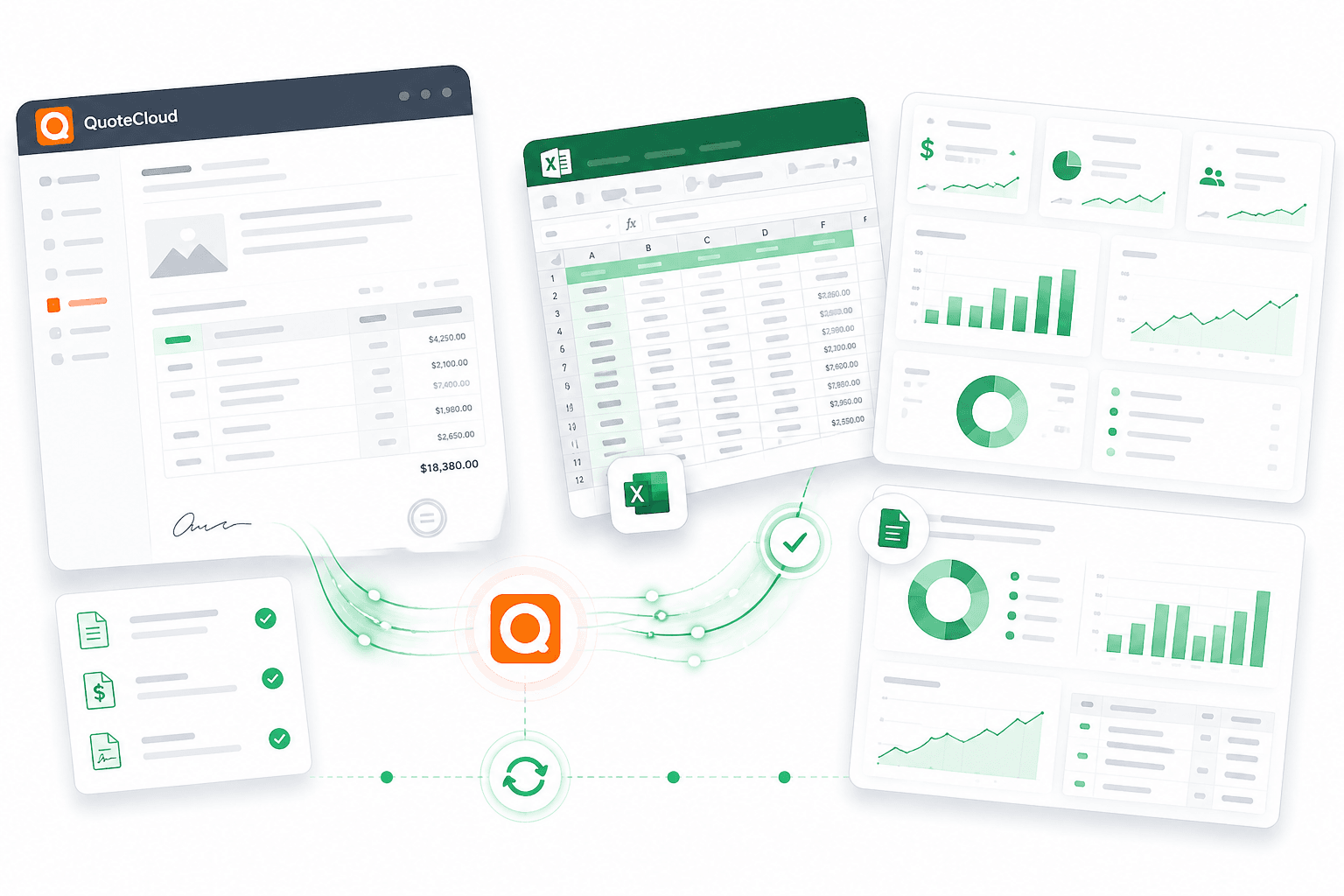 QuoteCloud - Sales Quote, Sales Proposal and Contracts Software - All Integrations - illustration e49343f4-6ac9-4653-aa26-937c7a2b0dab