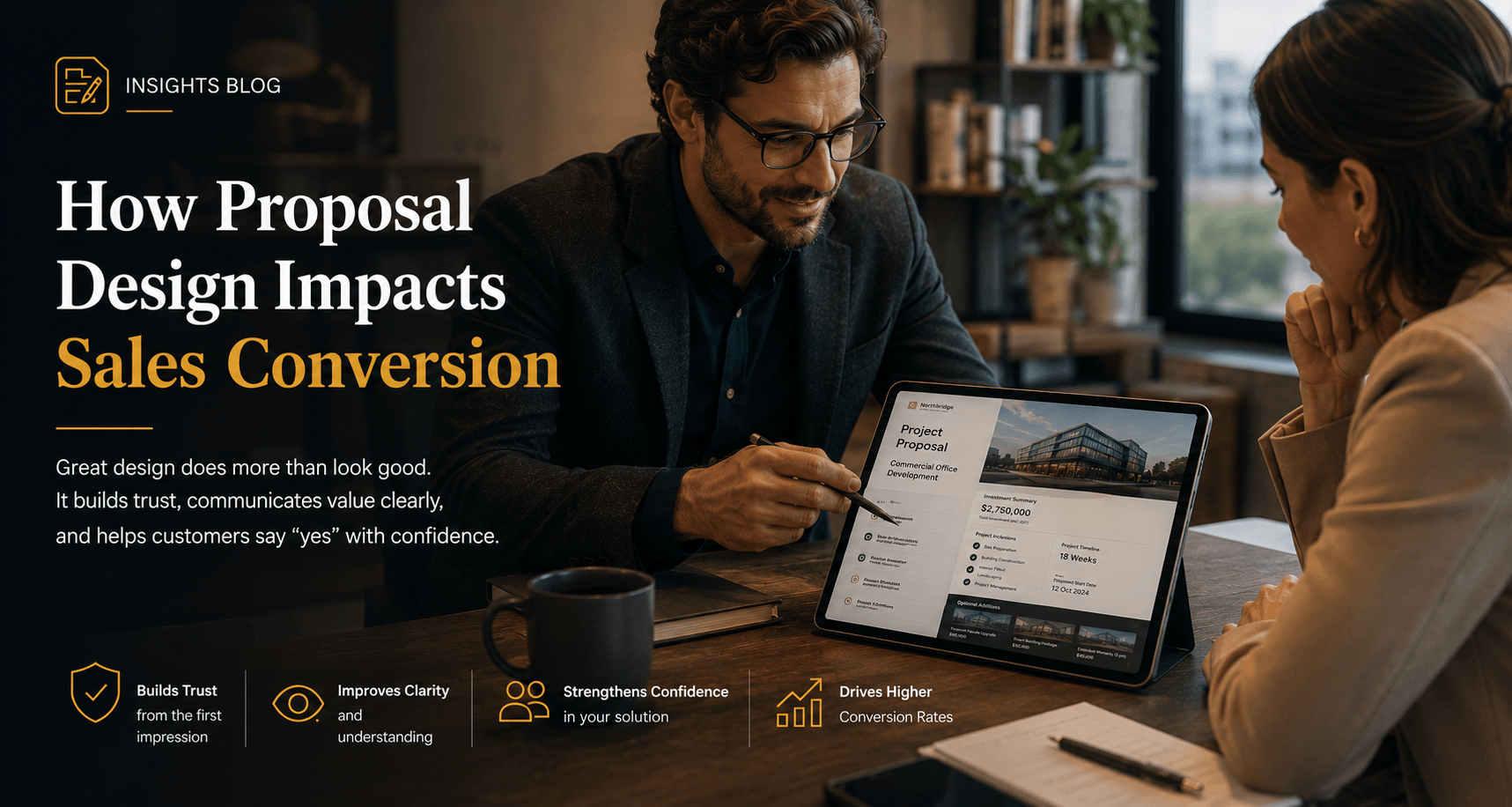 QuoteCloud - Sales Quote, Sales Proposal and Contracts Software - How Proposal Design Impacts Sales Conversion - illustration d697e2e7-7a32-4f5b-8f7b-ce2e94b0dfc0