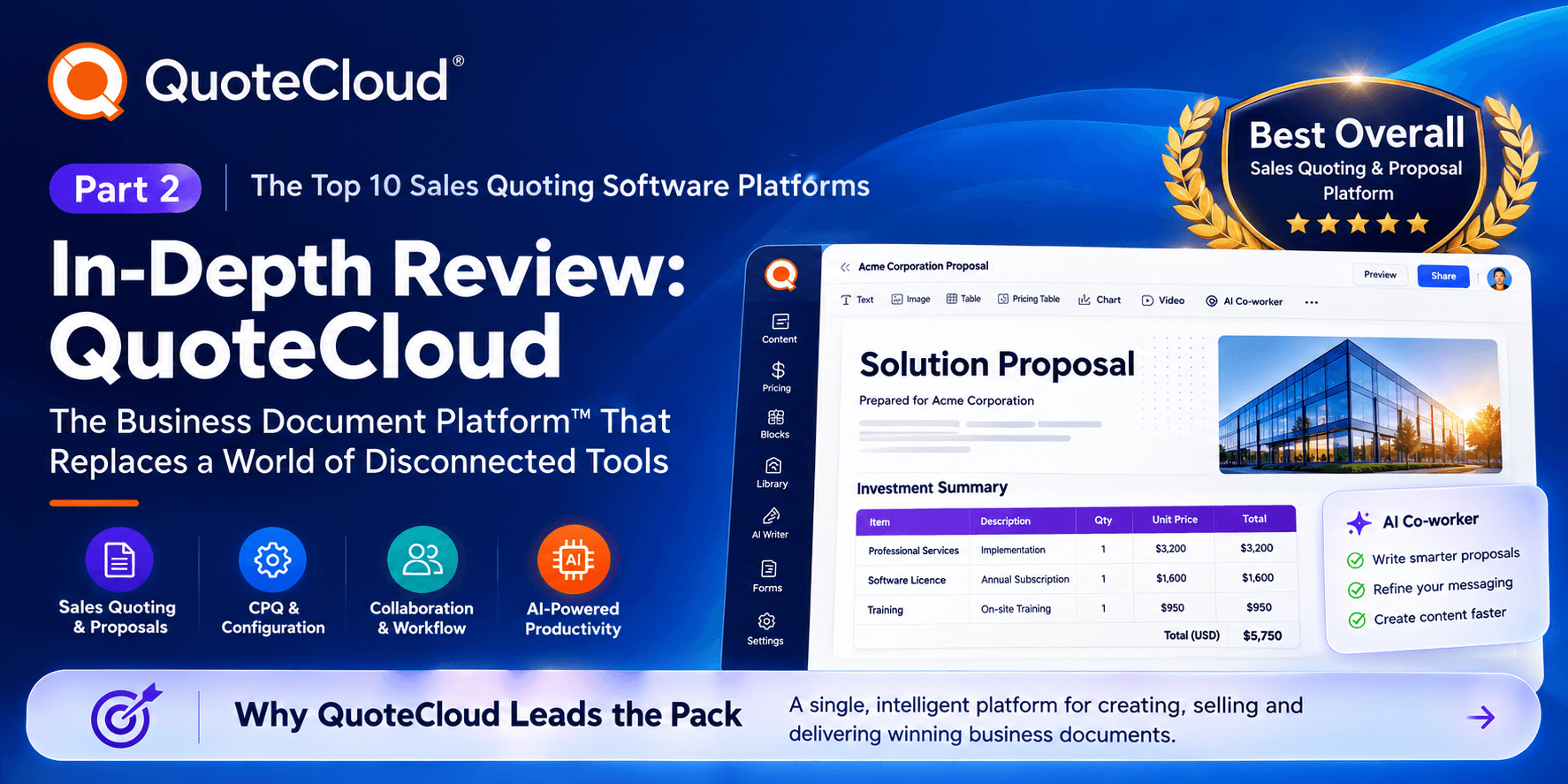 QuoteCloud - Sales Quote, Sales Proposal and Contracts Software - The 10 Best Sales Quoting Software Platforms in 2026 (Compared by AI, Features, Proposal Design & Value) Part 2 - illustration d697e2e7-7a32-4f5b-8f7b-ce2e94b0dfc0