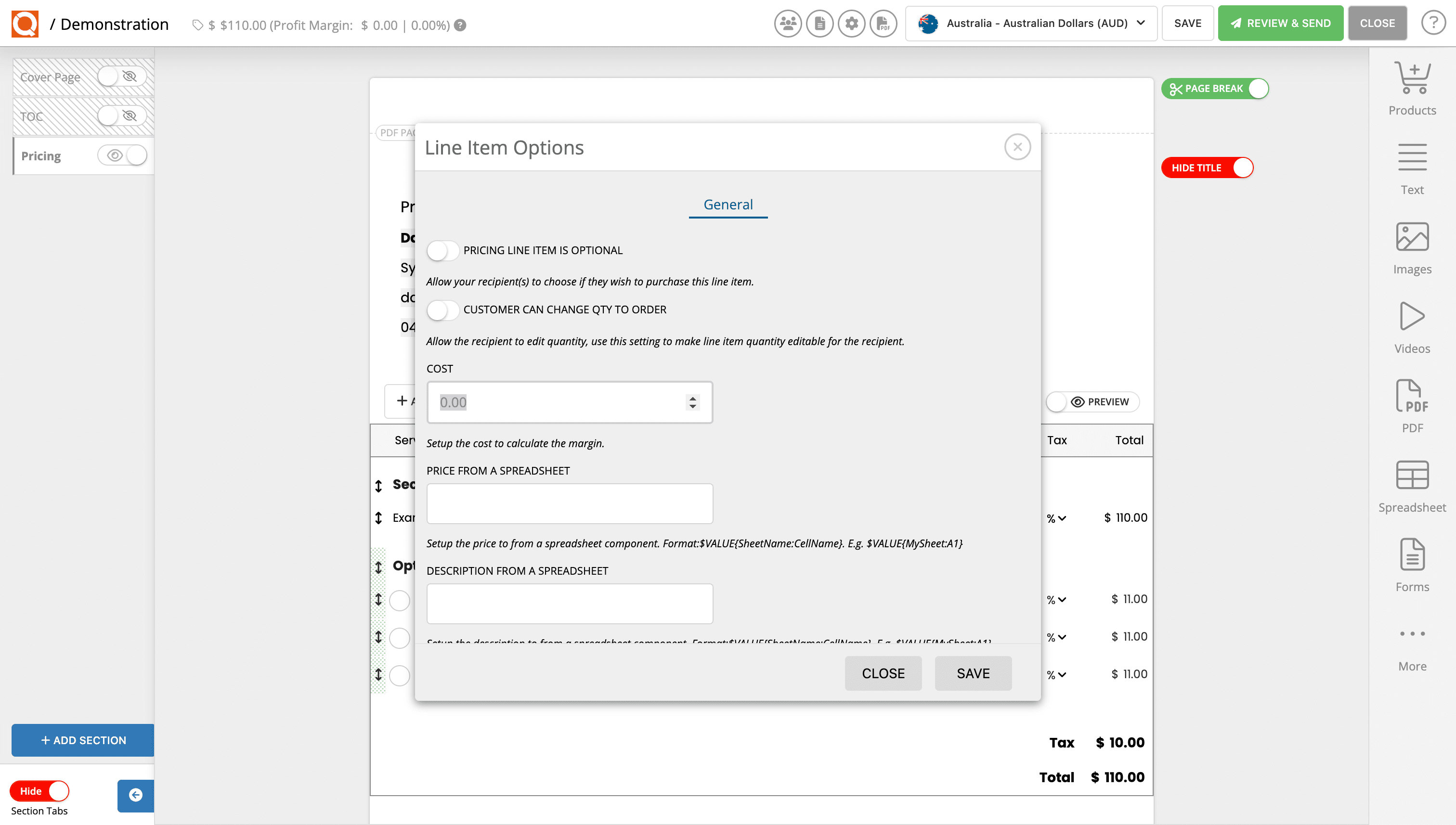 QuoteCloud - Sales Quote, Sales Proposal and Contracts Software - How to assign a Cost (Purchase price) to an Adhoc line item (Java Edition) - illustration e47c252e-e8ad-47b1-a2b3-6f935d9032bb