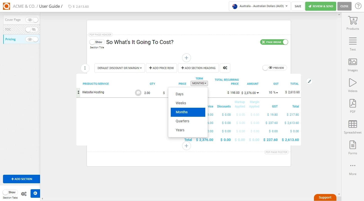 QuoteCloud - Sales Quote, Sales Proposal and Contracts Software - Add a Line Item to a Sales Quote Price Table (Java Edition) - illustration e0f5d754-6e9e-43e8-b8c7-674f7db08e82