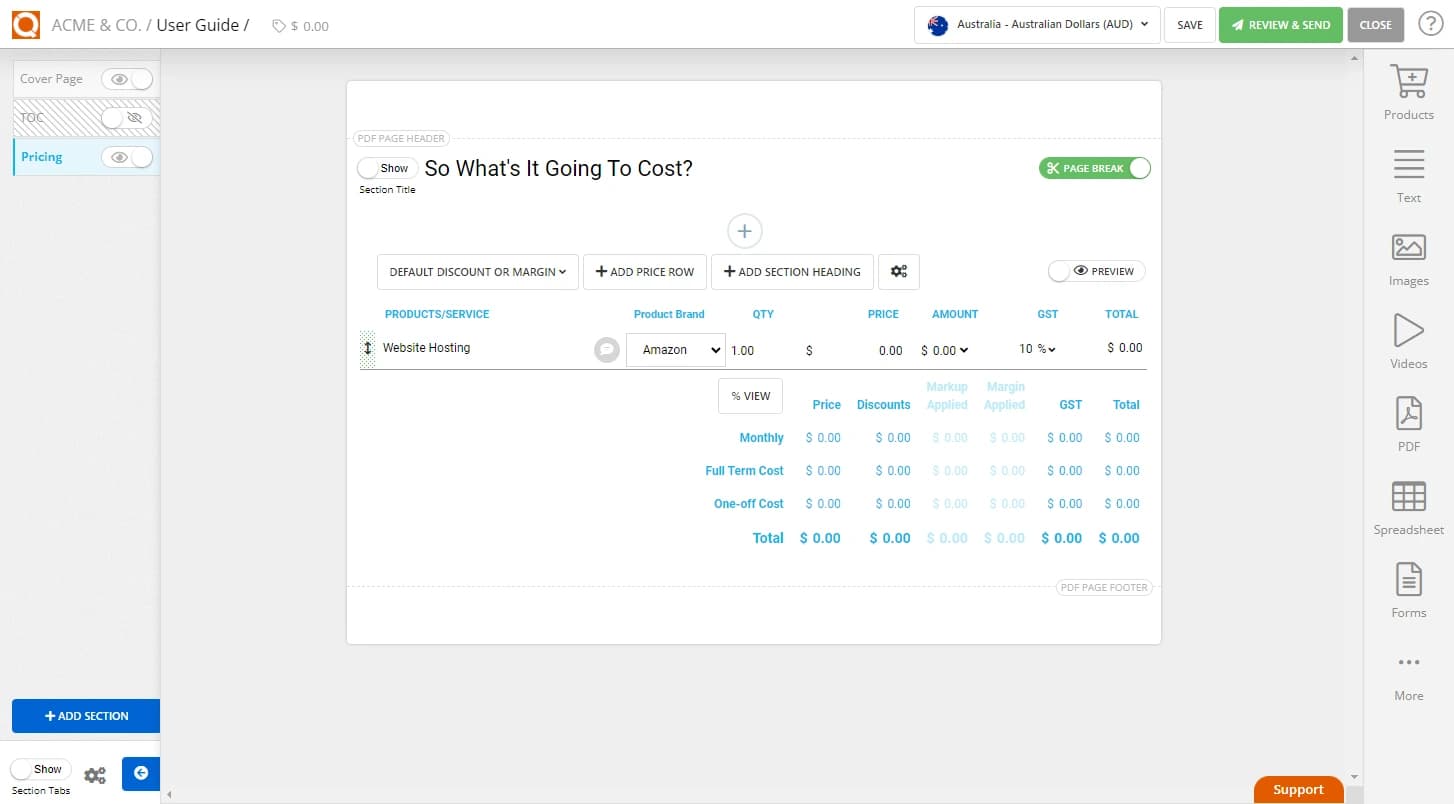 QuoteCloud - Sales Quote, Sales Proposal and Contracts Software - Add a Line Item to a Sales Quote Price Table (Java Edition) - illustration 8c54493a-c9b6-4cdd-bef9-9dfbcc5bfd39
