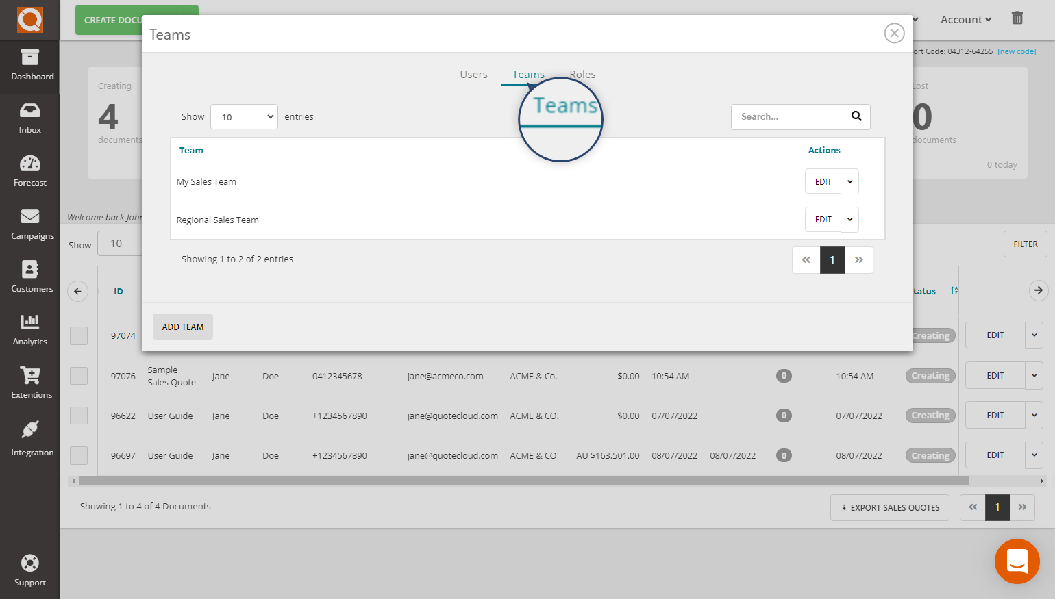 QuoteCloud - Sales Quote, Sales Proposal and Contracts Software - Assigning/Restricting Sales Quote Templates to Teams (Java Edition) - illustration b48ba471-3453-4d76-93d7-037985376e98