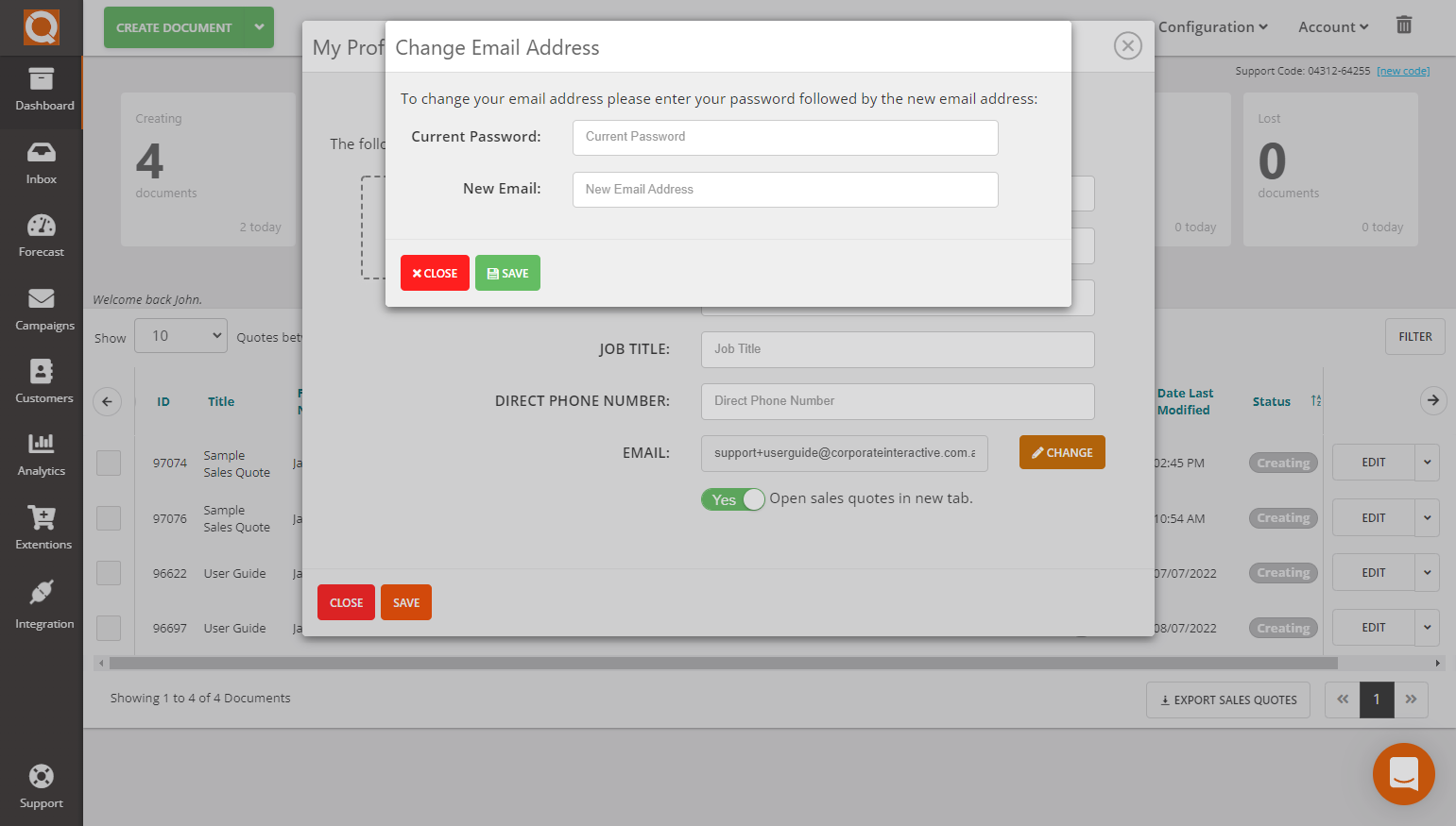 QuoteCloud - Sales Quote, Sales Proposal and Contracts Software - Changing a Sales Consultants Email Address (Java Edition) - illustration 984e4b13-cba6-4fe4-b4bd-992905ee522e