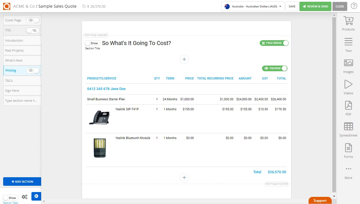 QuoteCloud - Sales Quote, Sales Proposal and Contracts Software - Creating a Sales Quote for Business Phone Systems (Java Edition) - illustration 47f45b11-28d5-4b78-91d4-d439cf261fbd
