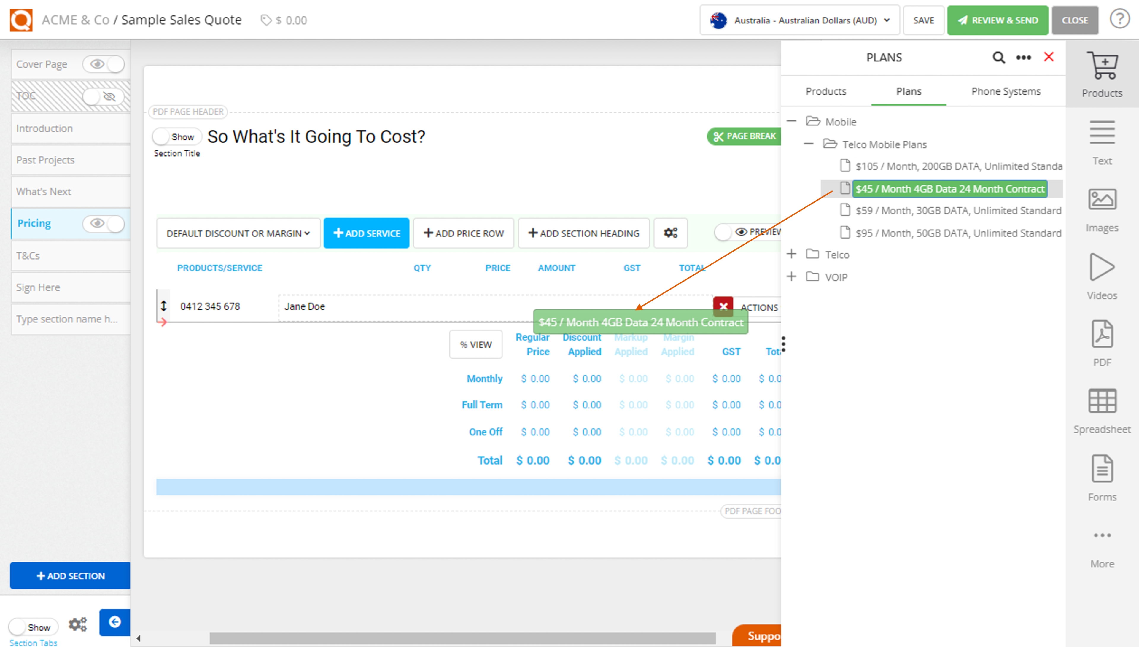 QuoteCloud - Sales Quote, Sales Proposal and Contracts Software - Create a Sales Quote for a Mobile Device (Java Edition) - illustration 79f7cbf2-e797-4e52-8e17-a36de5a6f063