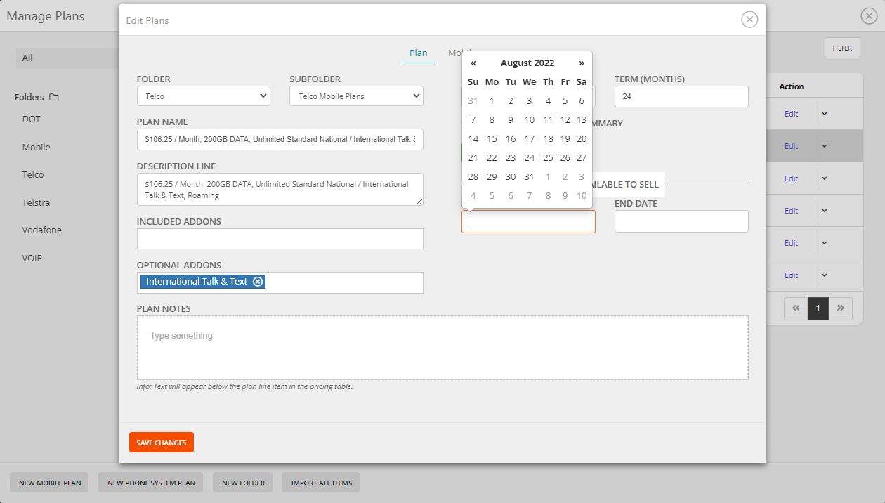 QuoteCloud - Sales Quote, Sales Proposal and Contracts Software - Setting a Start and/or End Date for Service Plans - illustration f8a22276-4059-429a-bb5e-fd2360efae6e