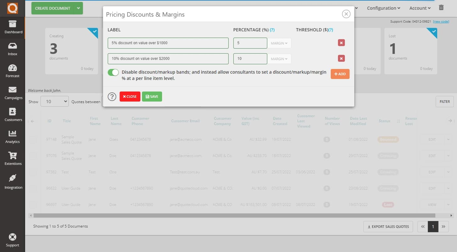 QuoteCloud - Sales Quote, Sales Proposal and Contracts Software - Creating Profit Margin Rules (Java Edition) - illustration e03c5930-0319-42a6-bbe7-09c2035c2252