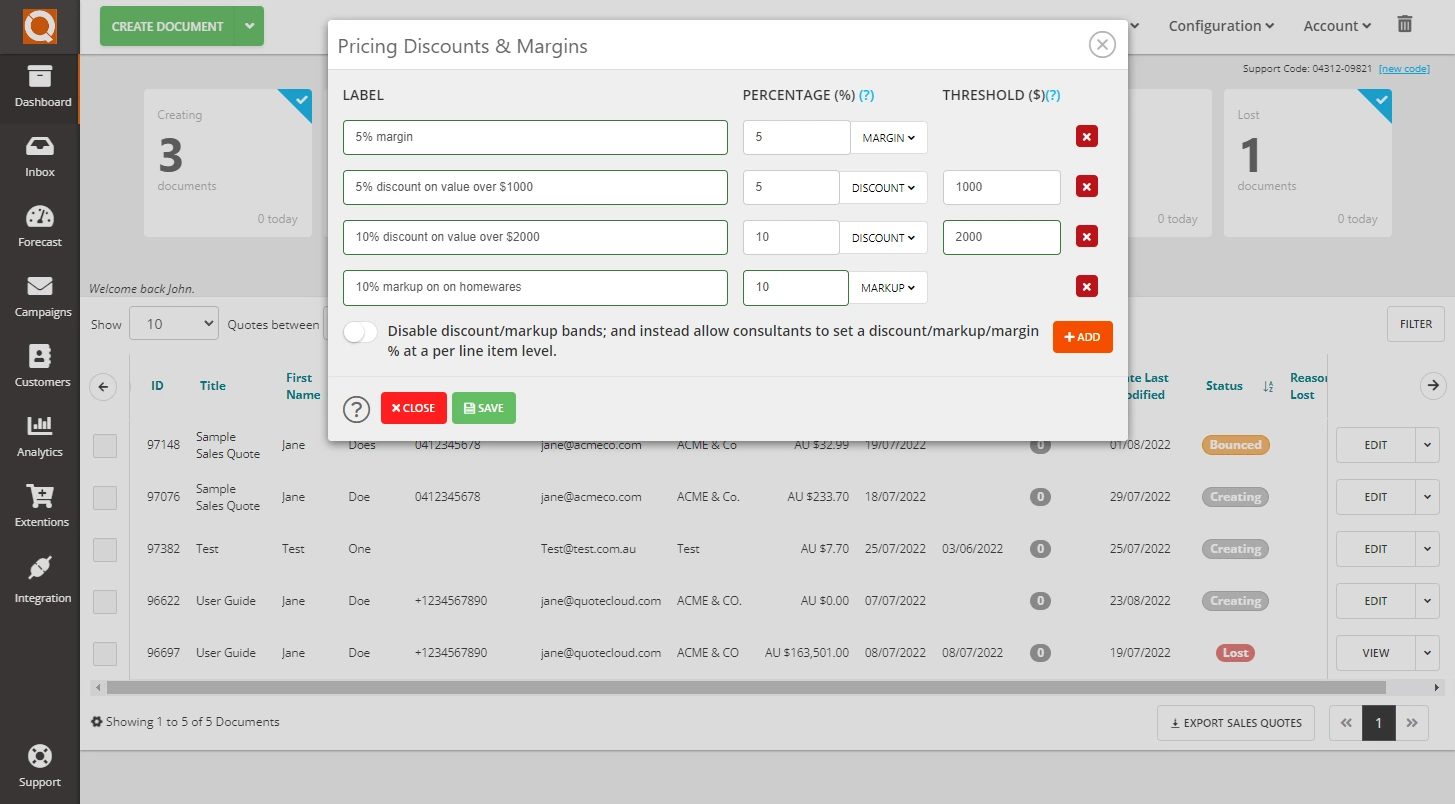 QuoteCloud - Sales Quote, Sales Proposal and Contracts Software - Creating Profit Margin Rules - illustration 03b0adb1-a838-470b-b614-7c4bee955b83