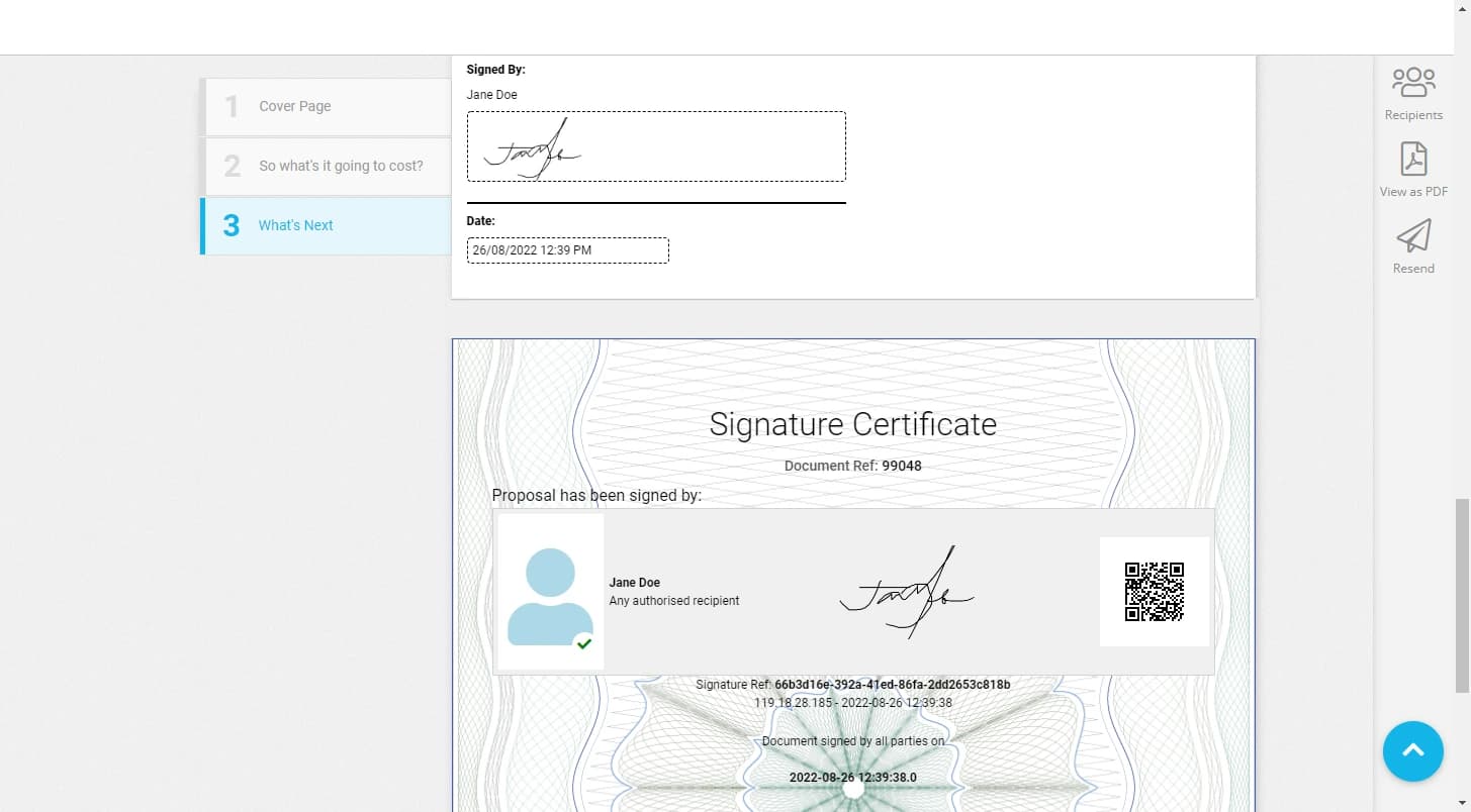QuoteCloud - Sales Quote, Sales Proposal and Contracts Software - QuoteCloud e-Signatures (Java Edition) - illustration 2e79fad3-dadd-448d-8d9c-fb29d8b131b4