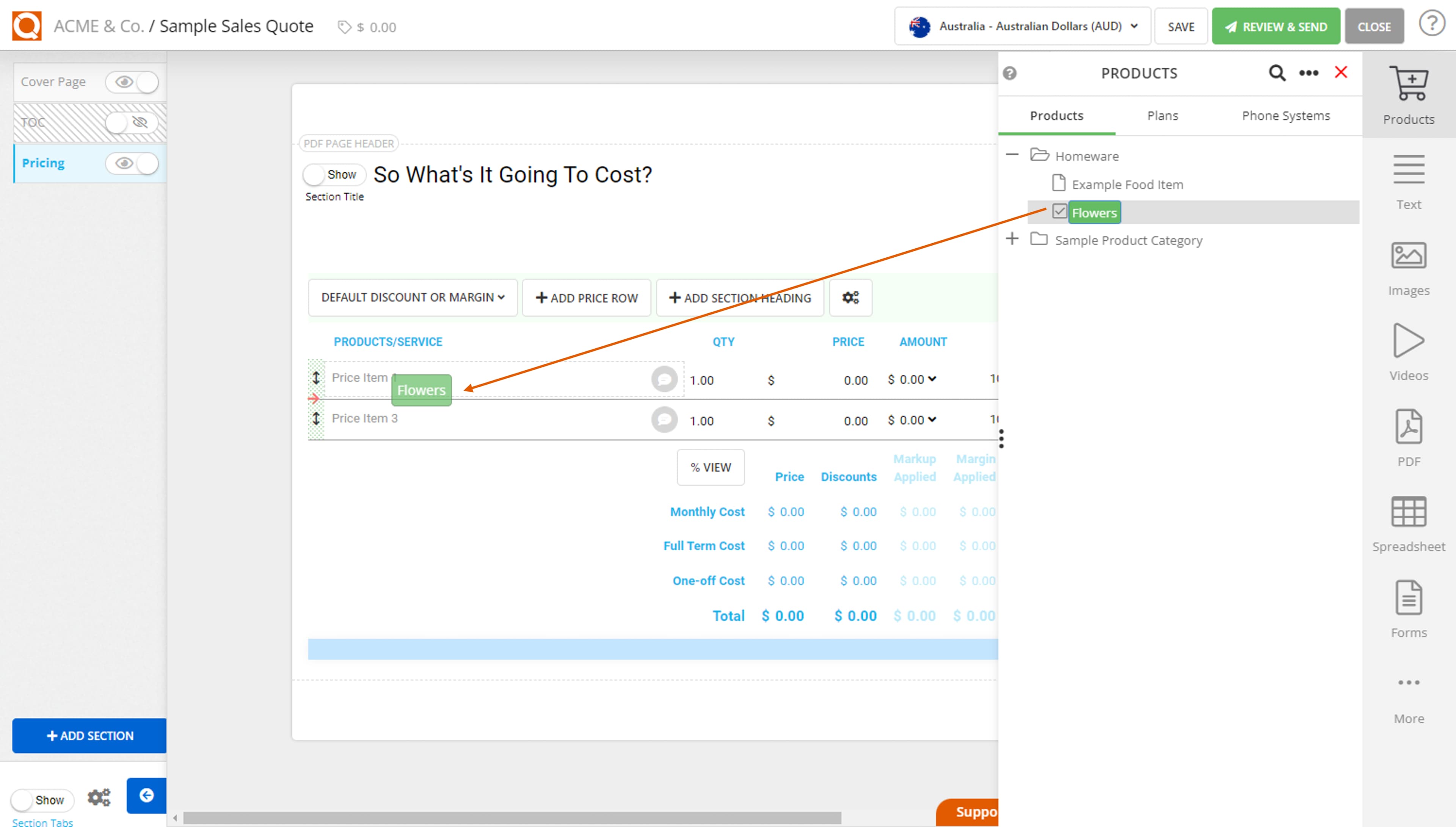 QuoteCloud - Sales Quote, Sales Proposal and Contracts Software - Adding Products to a Price Table (Java Edition) - illustration dcddeb1f-0575-49a1-9c71-d4240a194d72