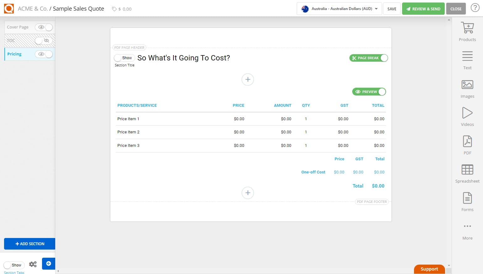 QuoteCloud - Sales Quote, Sales Proposal and Contracts Software - Change the Order of Columns in a Price Table (Java Edition) - illustration d0458c87-4bc7-4bca-b07c-ee2b7fb3154d