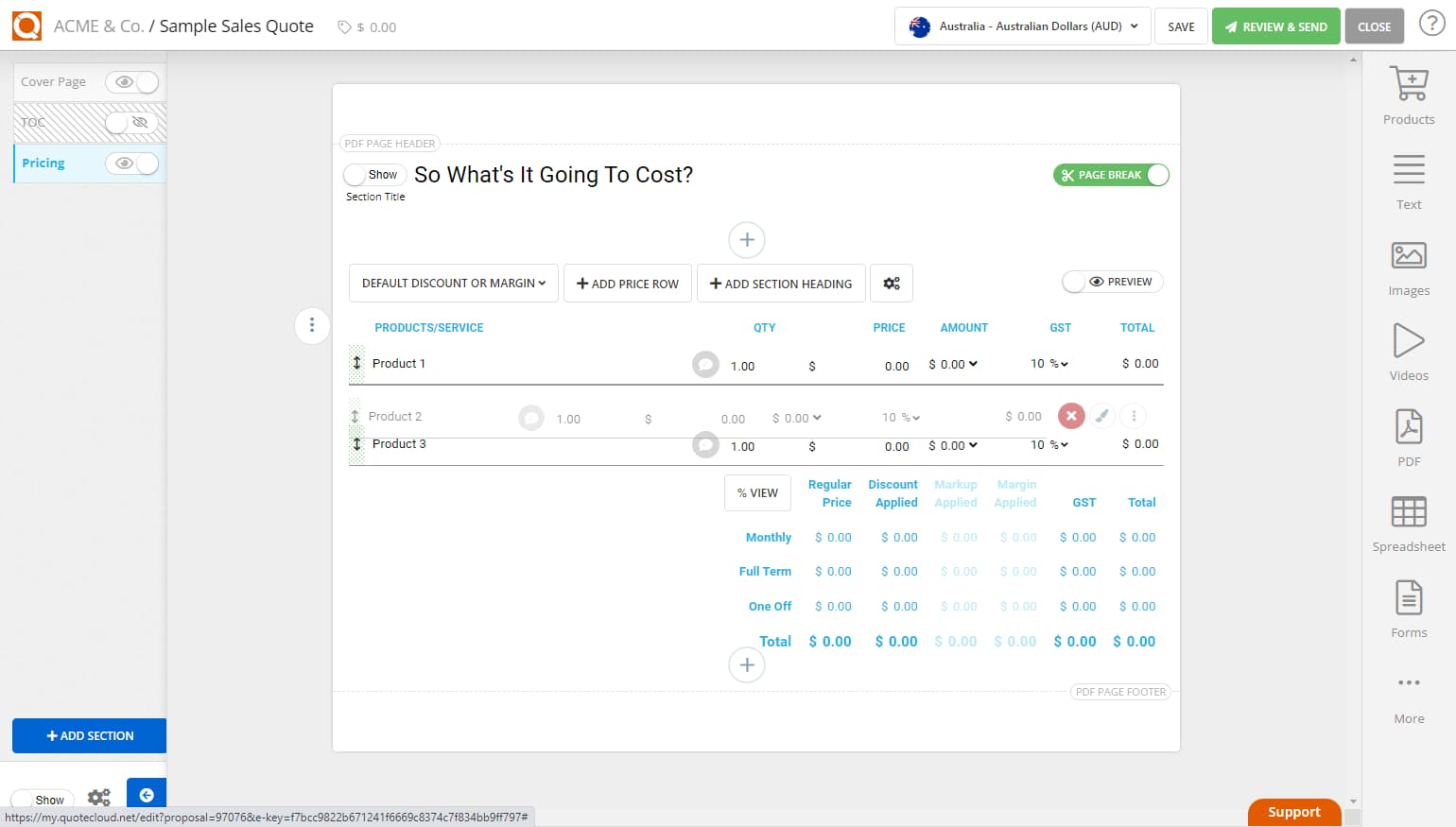 QuoteCloud - Sales Quote, Sales Proposal and Contracts Software - Sorting Line Items in a Price Table (Java Edition) - illustration 17c03cd7-ec4a-4a6a-8098-050d1d6eb930
