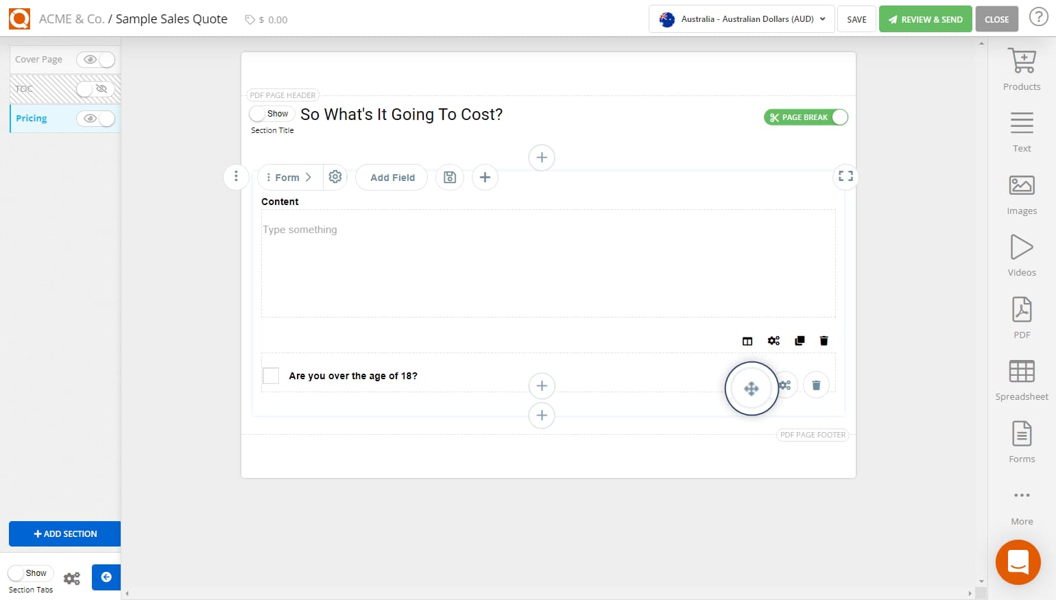 QuoteCloud - Sales Quote, Sales Proposal and Contracts Software - Sorting Data Items in a Form (Java Edition) - illustration ab79e306-d803-49ce-b826-d33c8b0b97d9
