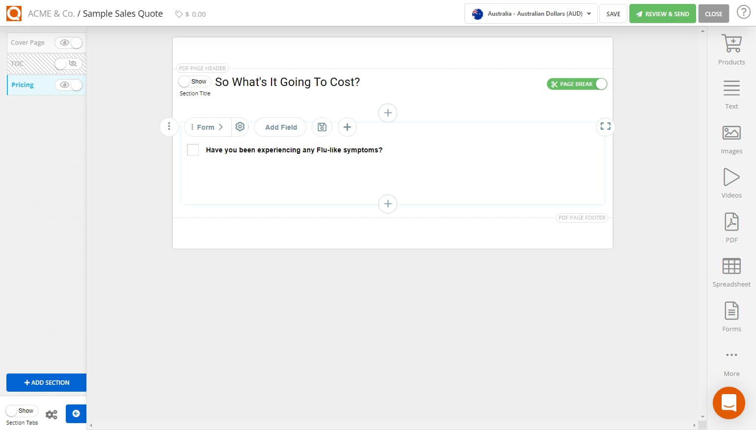 QuoteCloud - Sales Quote, Sales Proposal and Contracts Software - Inserting a Data Field onto a Form (Java Edition) - illustration 7479ae18-ad84-440e-945b-804172269ed3