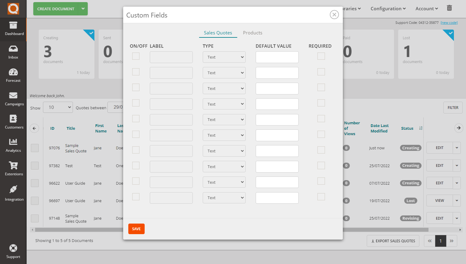 QuoteCloud - Sales Quote, Sales Proposal and Contracts Software - How Do I Create Custom Fields? (Java Edition) - illustration 341b41f0-aa74-443e-959e-dc08417d671b