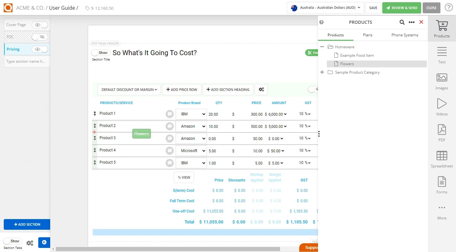 QuoteCloud - Sales Quote, Sales Proposal and Contracts Software - Pricing Tables (Java Edition) - illustration 0fa5ec89-9990-492a-8d5b-6507c041b224