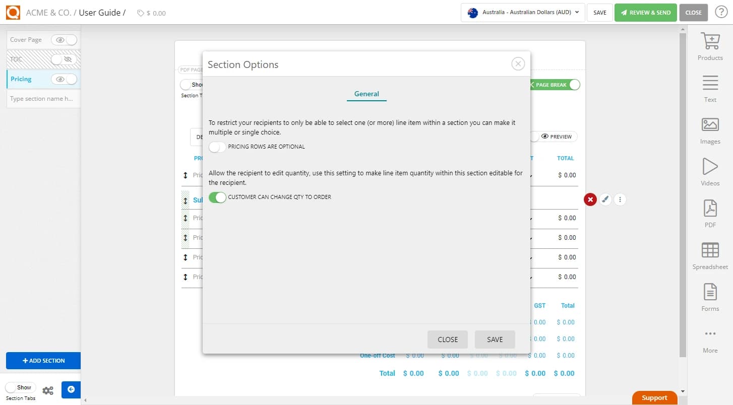 QuoteCloud - Sales Quote, Sales Proposal and Contracts Software - Allowing a Customer to Change the Quantity to Order (Java Edition) - illustration 7b74e75d-fd90-4ae2-8507-f6995222680a