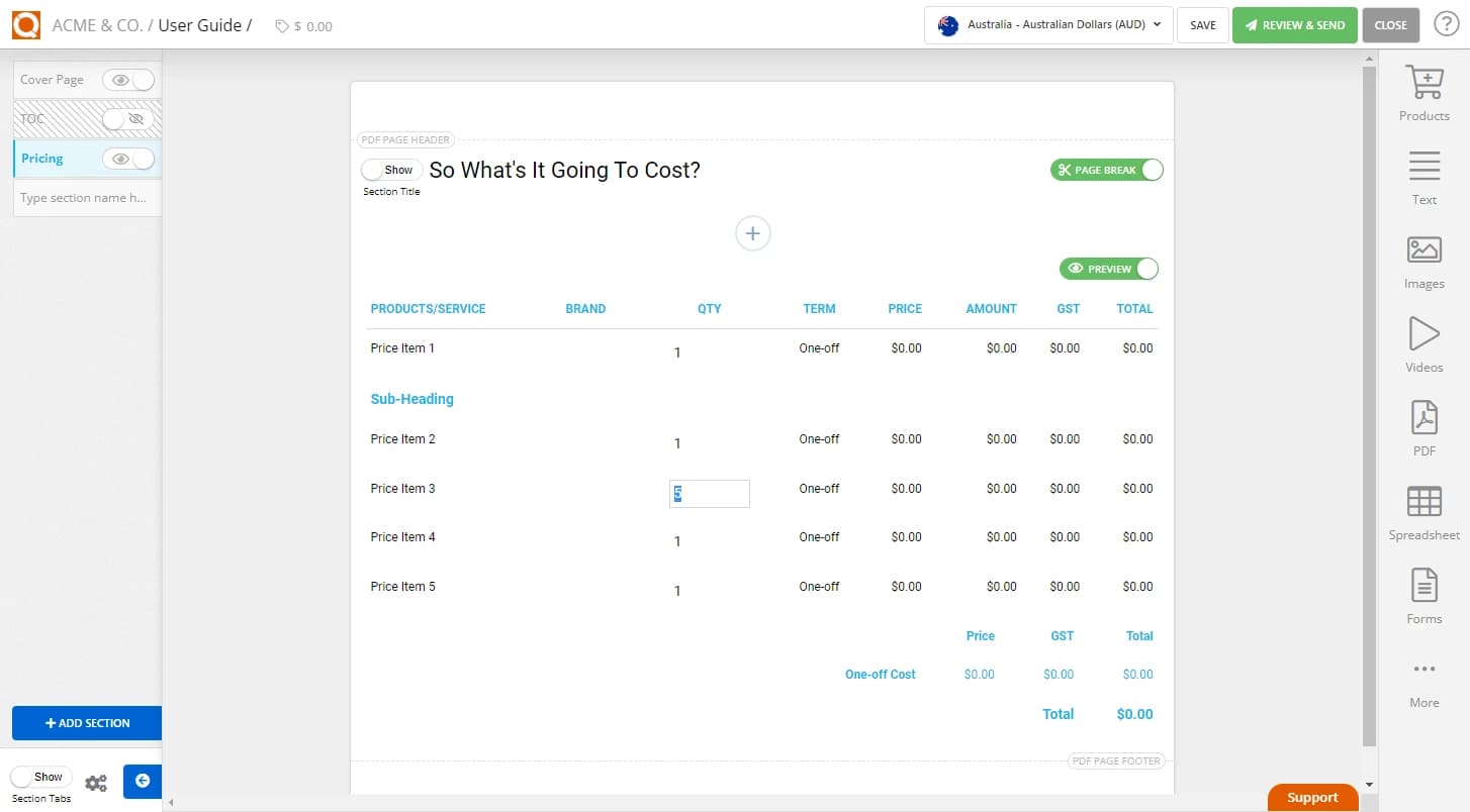 QuoteCloud - Sales Quote, Sales Proposal and Contracts Software - Allowing a Customer to Change the Quantity to Order (Java Edition) - illustration 293cc10c-68fc-4c42-ba3f-4b0f12956a80