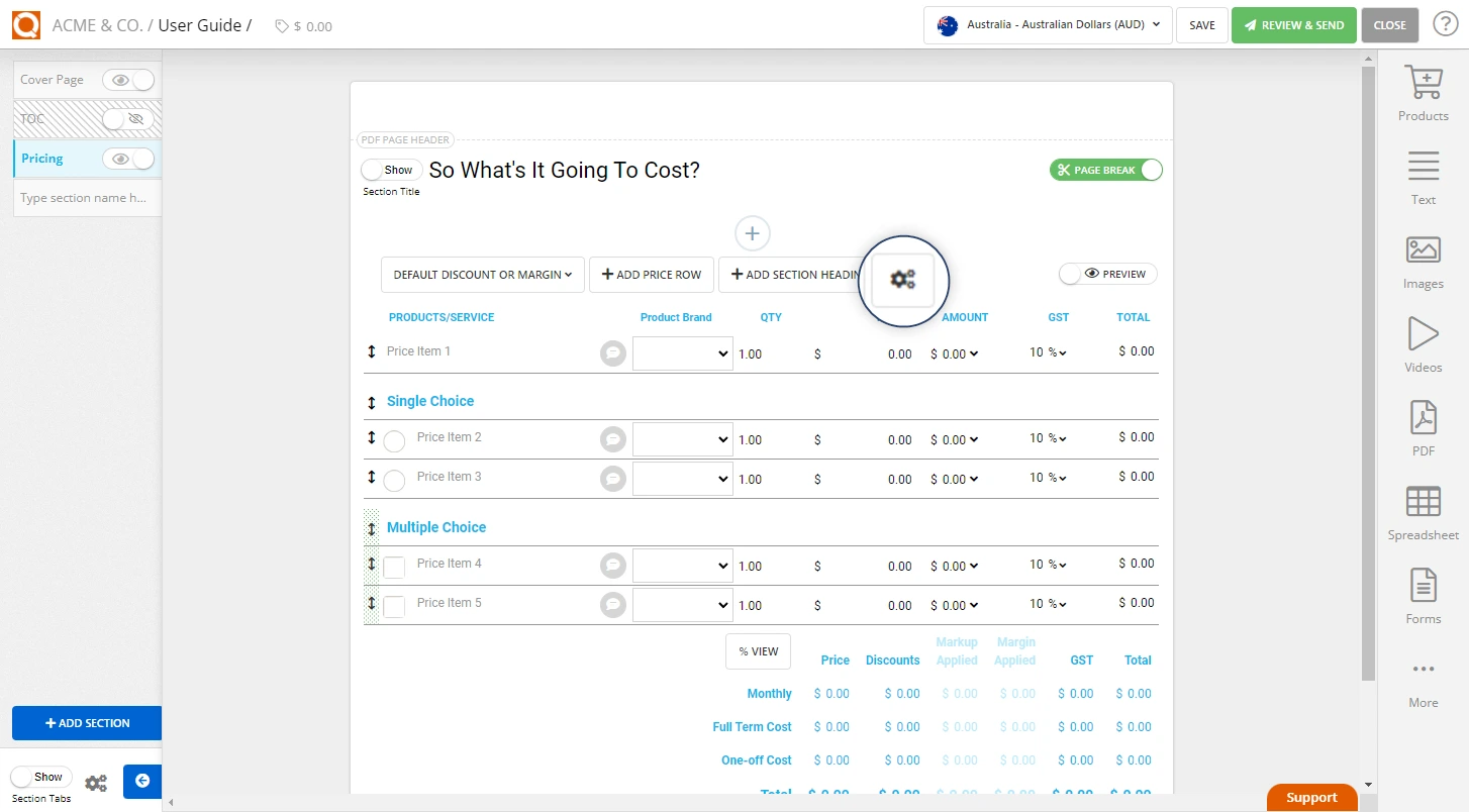QuoteCloud - Sales Quote, Sales Proposal and Contracts Software - Pricing Tables (Java Edition) - illustration fb61ece5-b831-4e3c-869d-78f41194634c