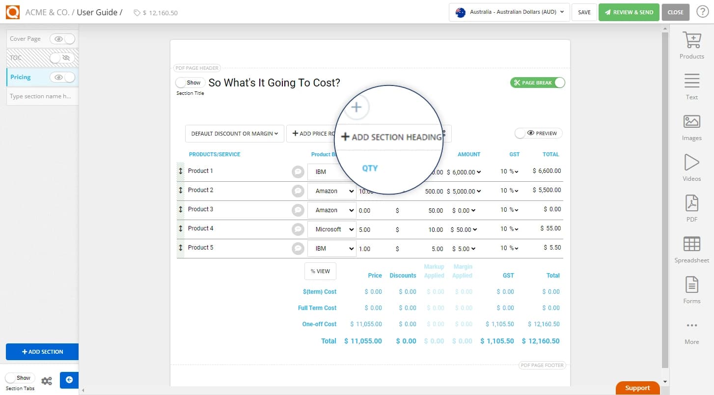 QuoteCloud - Sales Quote, Sales Proposal and Contracts Software - Allowing Recipients to Choose Price Options (Java Edition) - illustration 1cdbb82c-ab47-4d60-aee5-d1079ef84cb4