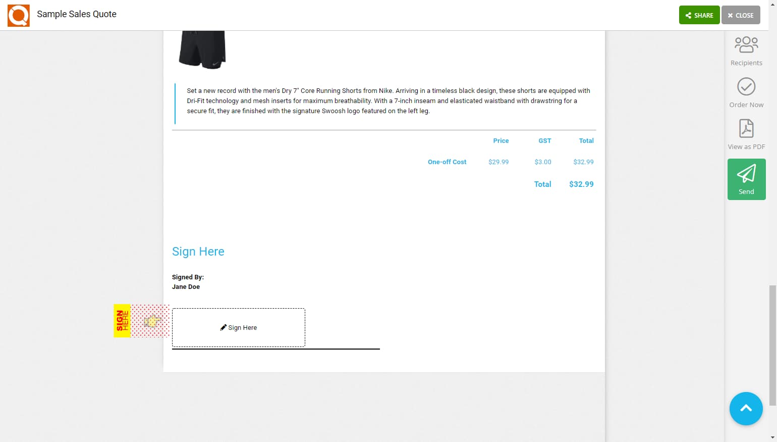 QuoteCloud - Sales Quote, Sales Proposal and Contracts Software - QuoteCloud e-Signatures (Java Edition) - illustration 4ac599ad-af0c-4f25-a913-e0b27c529841