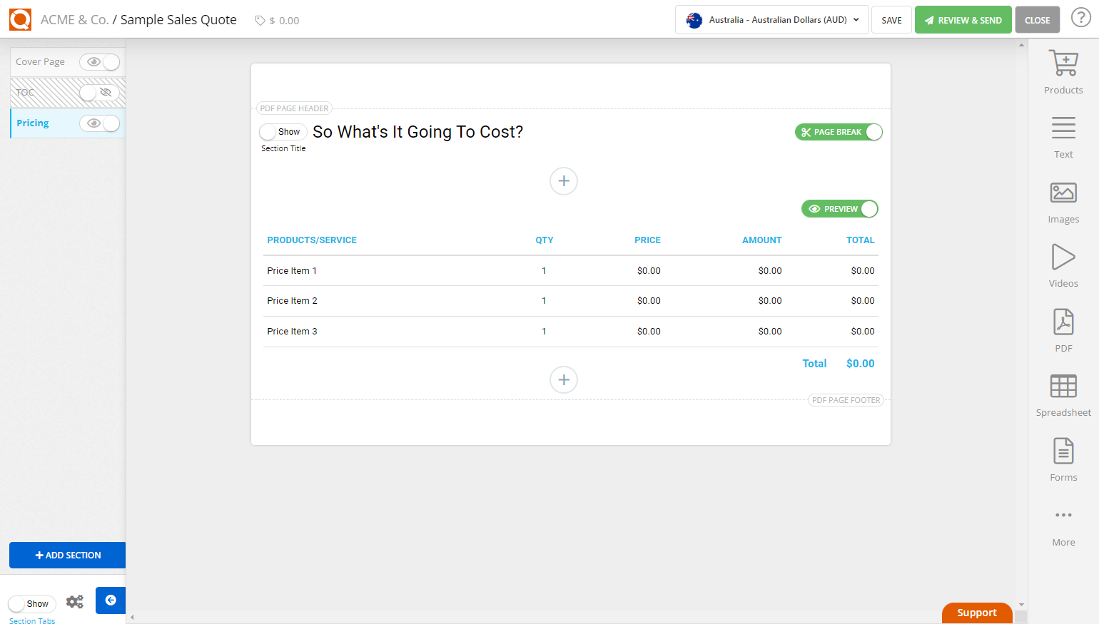 QuoteCloud - Sales Quote, Sales Proposal and Contracts Software - Price Table Settings - Removing Tax from a Price Table (Java Edition) - illustration e8d6d2c7-88c8-455a-83db-79d08a5dcff8
