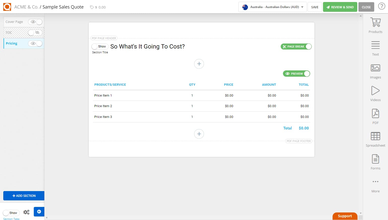 QuoteCloud - Sales Quote, Sales Proposal and Contracts Software - Price Table Settings - Removing Tax from a Price Table (Java Edition) - illustration e8d6d2c7-88c8-455a-83db-79d08a5dcff8