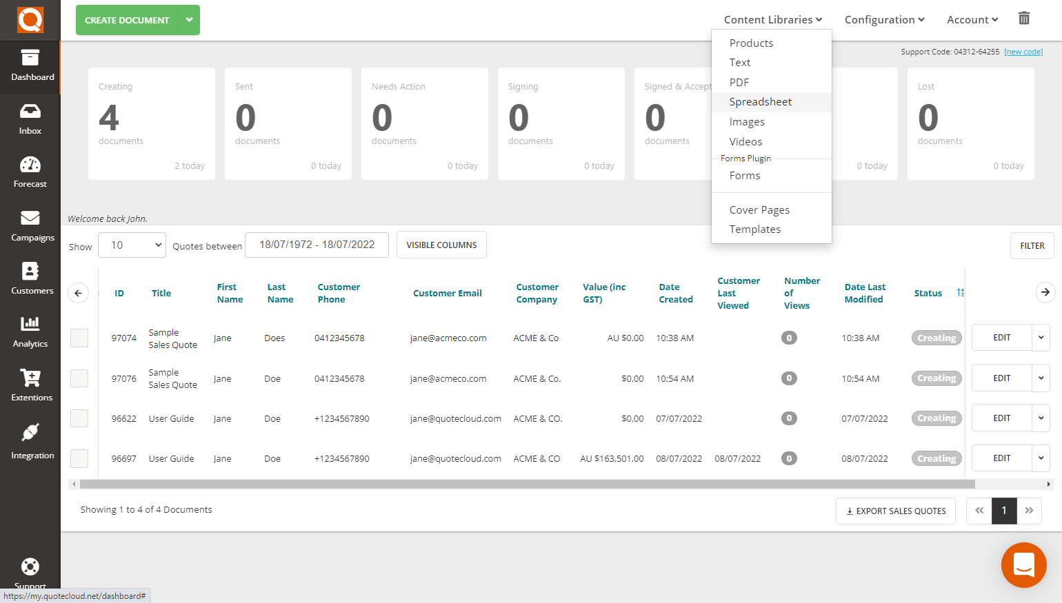 QuoteCloud - Sales Quote, Sales Proposal and Contracts Software - Spreadsheet Library (Java Edition) - illustration 1e769d4c-d880-488e-85cc-bc63f628d30c