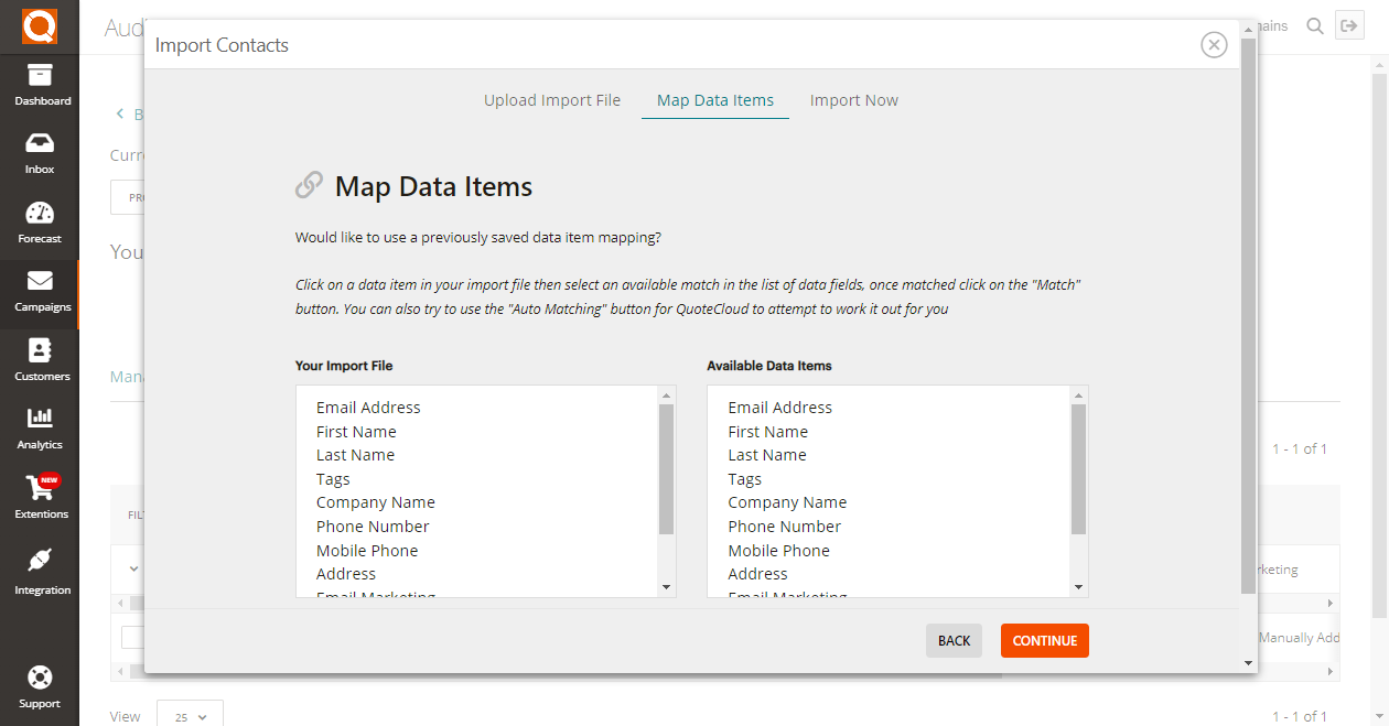 QuoteCloud - Sales Quote, Sales Proposal and Contracts Software - Email Marketing - Import Contacts to an Audience (Java Edition) - illustration 35bedc94-95e2-4889-8682-33f4ac58a558