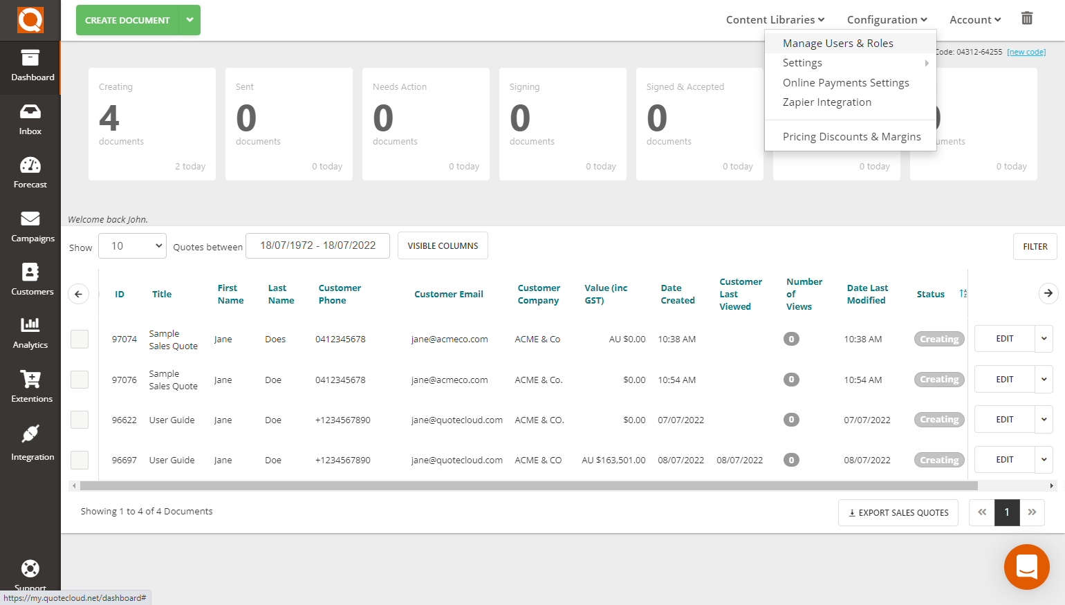 QuoteCloud - Sales Quote, Sales Proposal and Contracts Software - Spreadsheet Library - illustration aea6d2bd-c480-4afd-82e1-c6c8c6d11820