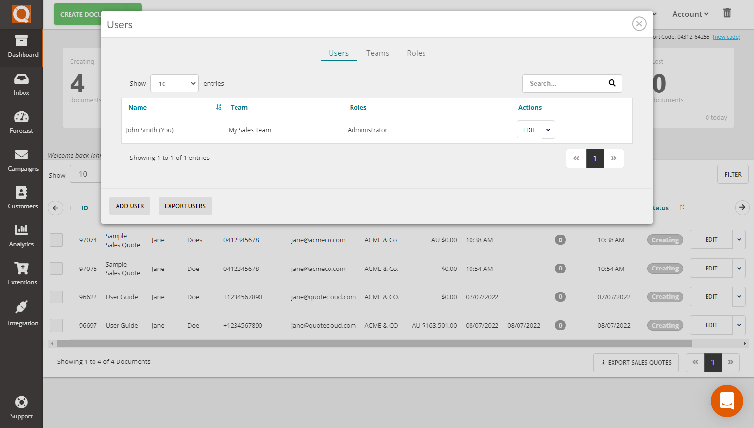 QuoteCloud - Sales Quote, Sales Proposal and Contracts Software - Spreadsheet Library - illustration a6af9865-d0b4-4151-8b00-b21ad4295161