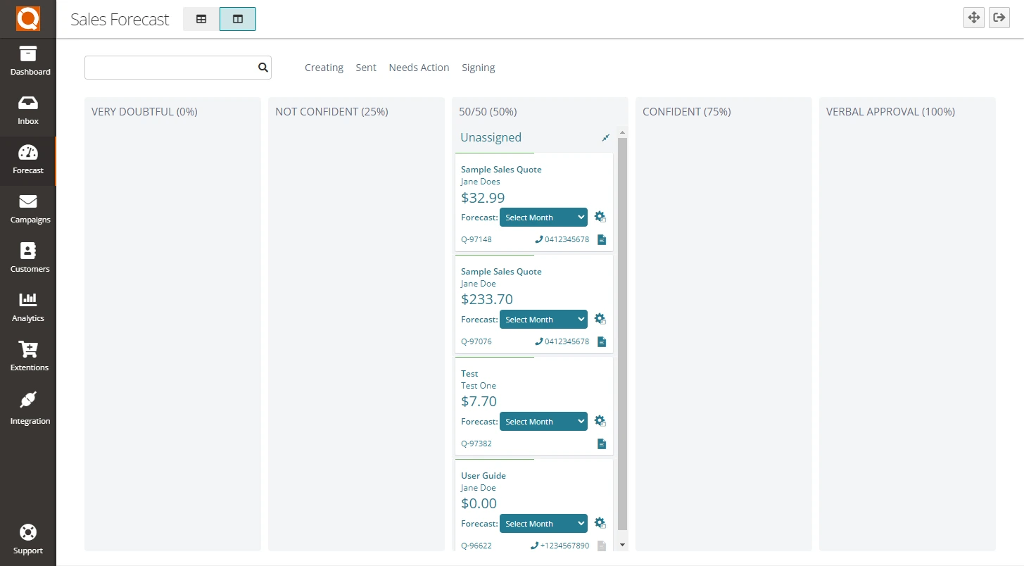 QuoteCloud - Sales Quote, Sales Proposal and Contracts Software - Using the Sales Forecast Tool (Java Edition) - illustration 6c602f0b-1f01-47a4-b299-9535df6c66ce