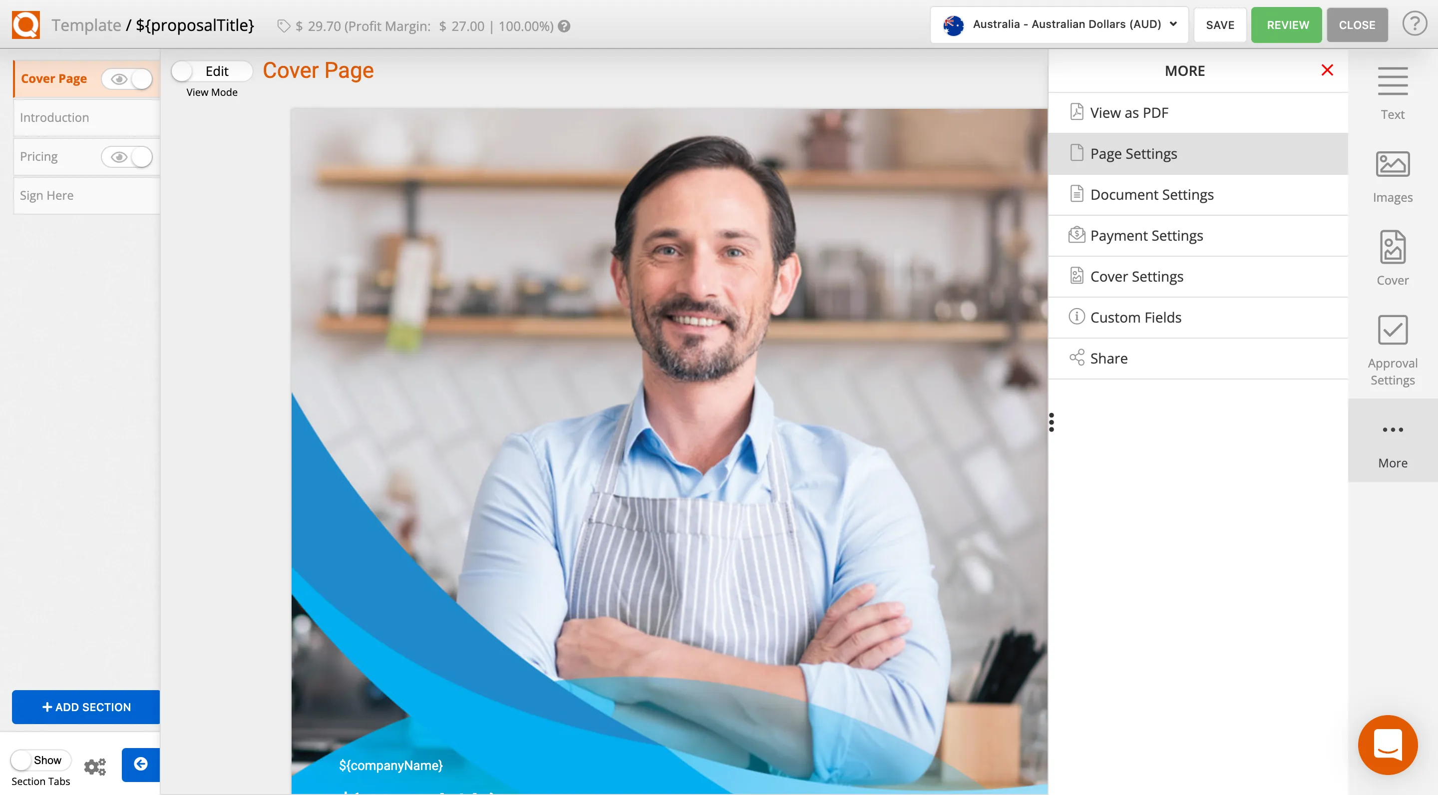 QuoteCloud - Sales Quote, Sales Proposal and Contracts Software - Font Settings for Sales Quote Templates (Java Edition) - illustration 9a17ad9b-19ce-4b15-8966-1250cbb5c13d