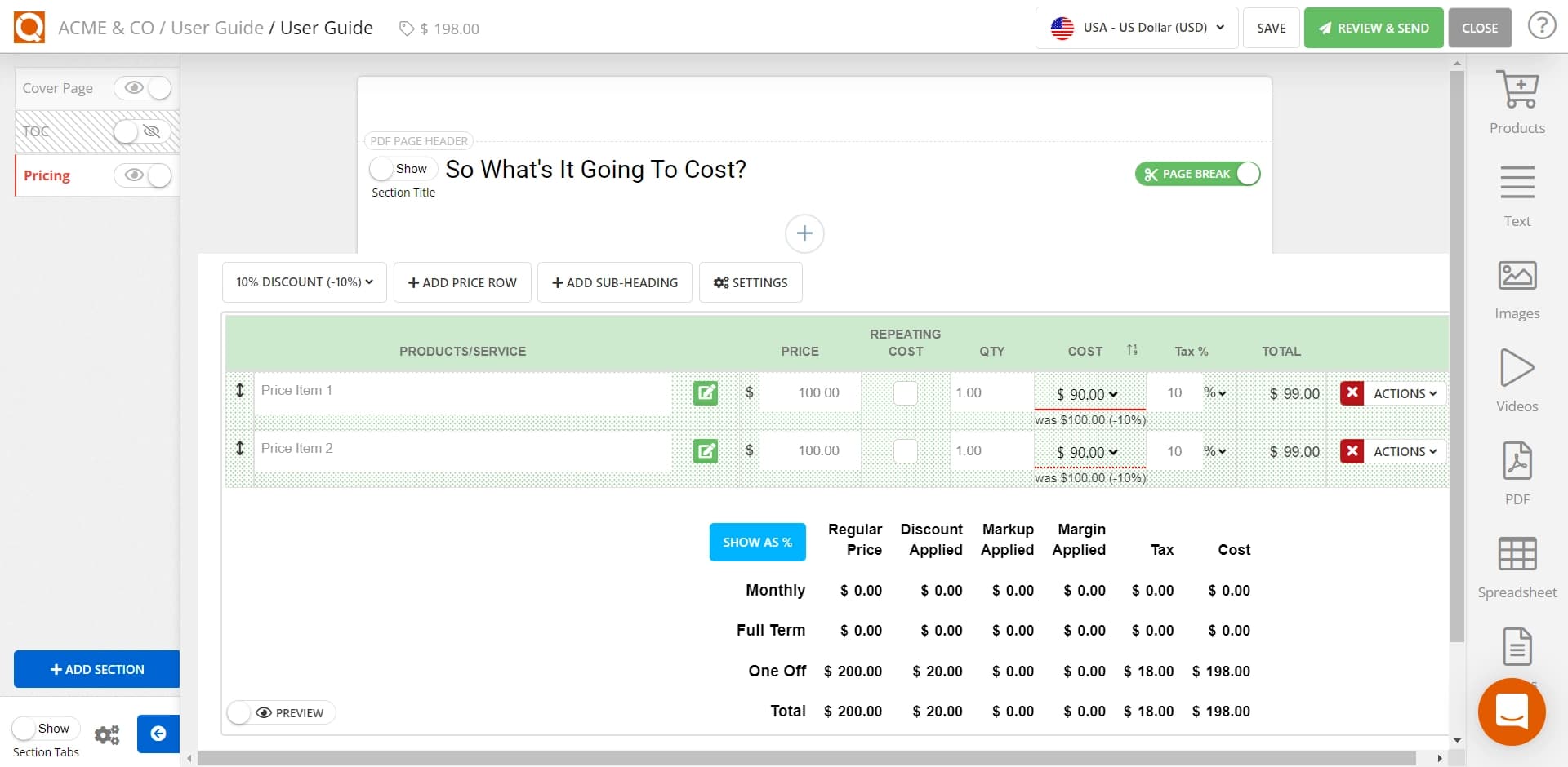 QuoteCloud - Sales Quote, Sales Proposal and Contracts Software - Add a Discount to a Price Table (Java Edition) - illustration b03ce00e-e2dc-44b9-aa64-9240ae3beec5