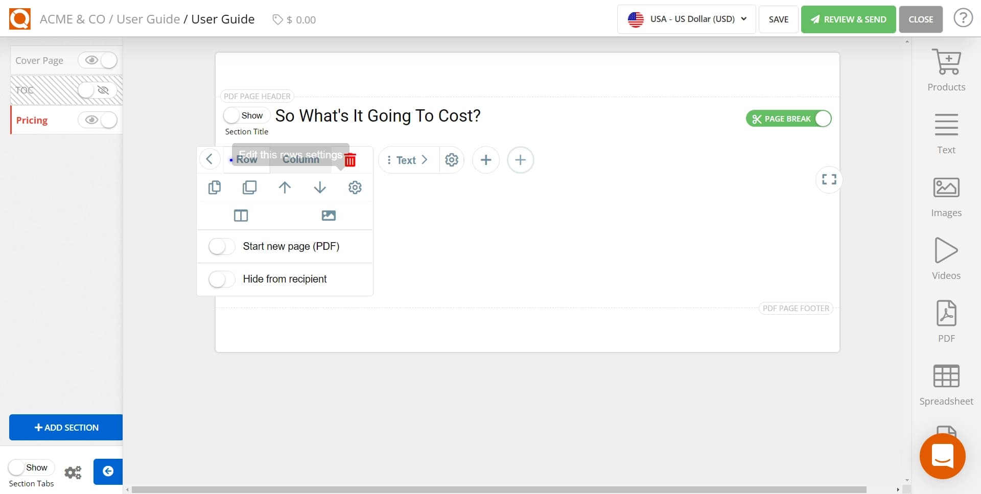 QuoteCloud - Sales Quote, Sales Proposal and Contracts Software - Add background solid colour to Rows and Columns (Java Edition) - illustration 308b6936-a12e-4081-92c2-71f6fd7707f4