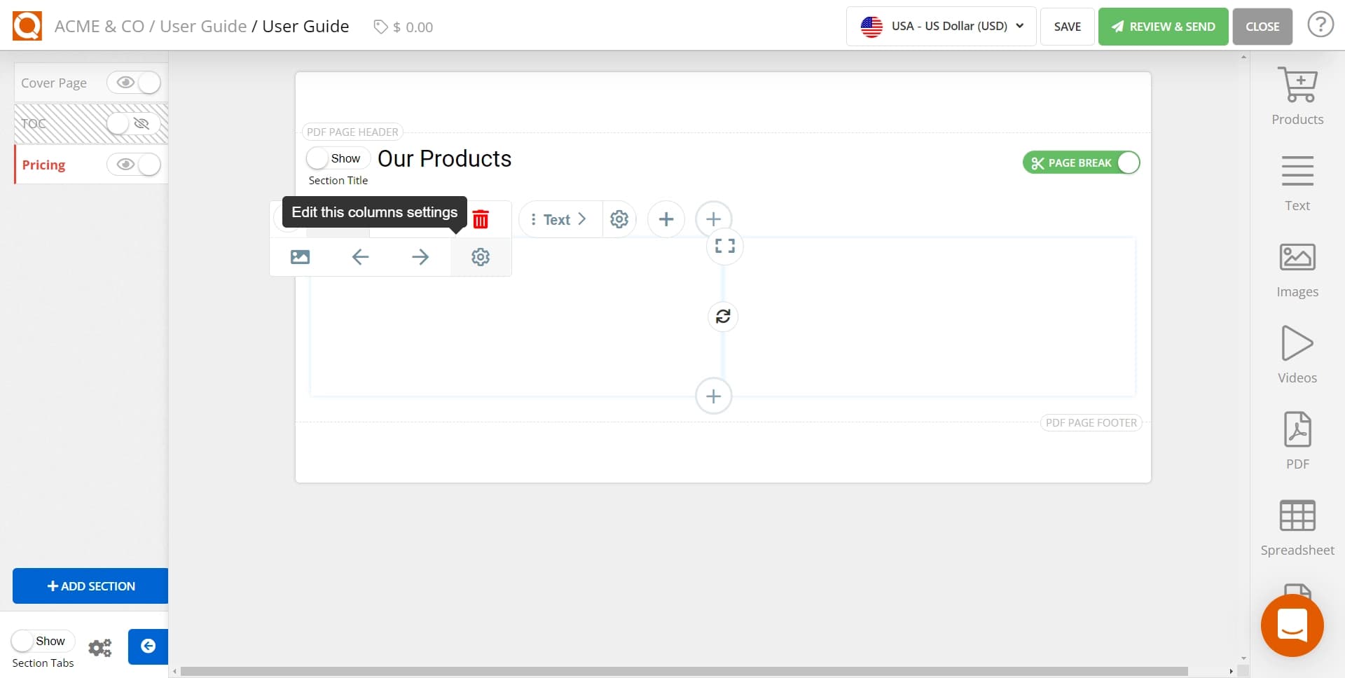 QuoteCloud - Sales Quote, Sales Proposal and Contracts Software - Add background solid colour to Rows and Columns (Java Edition) - illustration 6adad431-7451-441f-b51a-06f98a849794