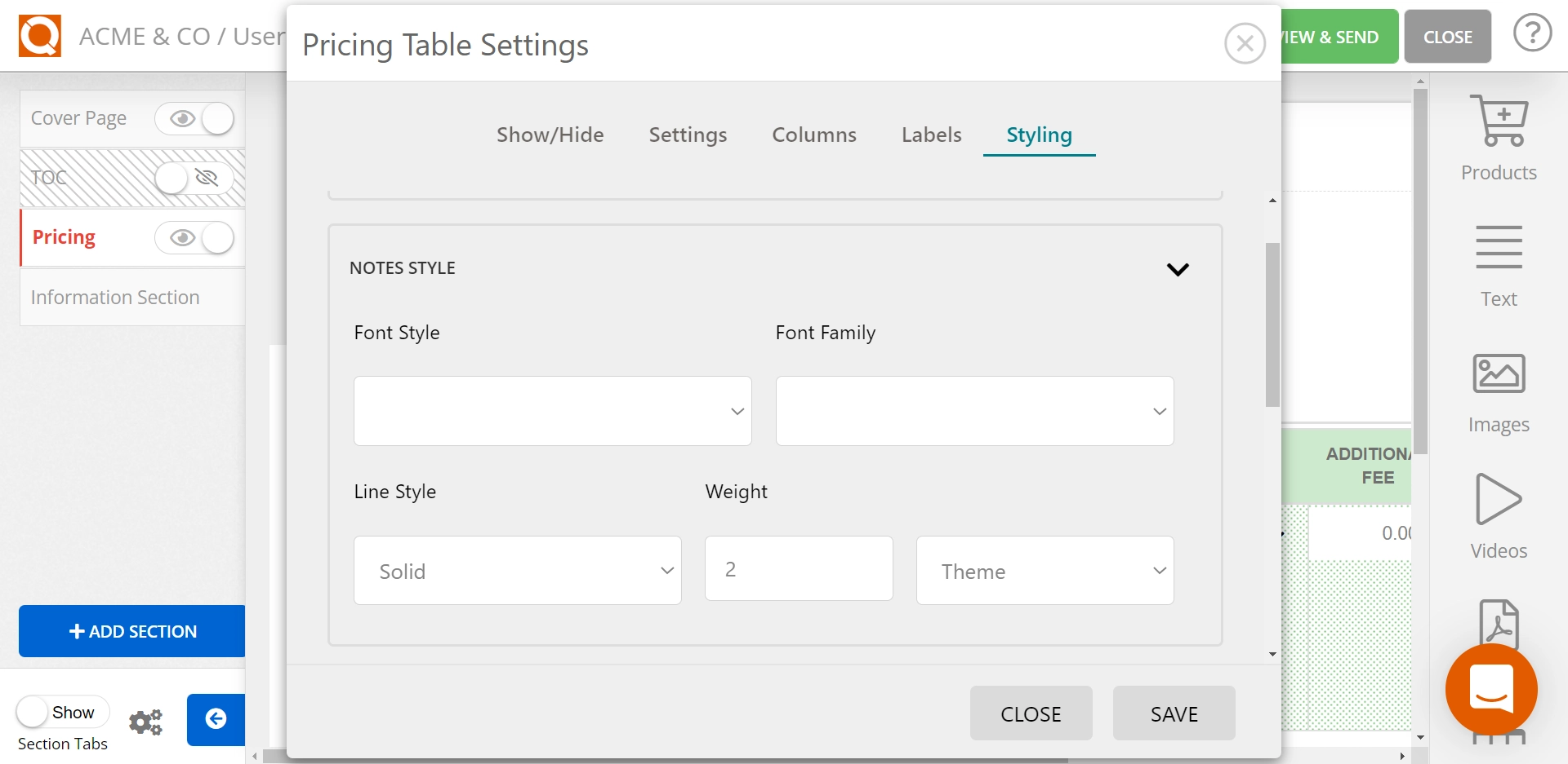 QuoteCloud - Sales Quote, Sales Proposal and Contracts Software - Adding Notes (Additional Formatted Content) to a Price Line Item (Java Edition) - illustration 9b593f97-473e-45d8-845a-feae445f717e