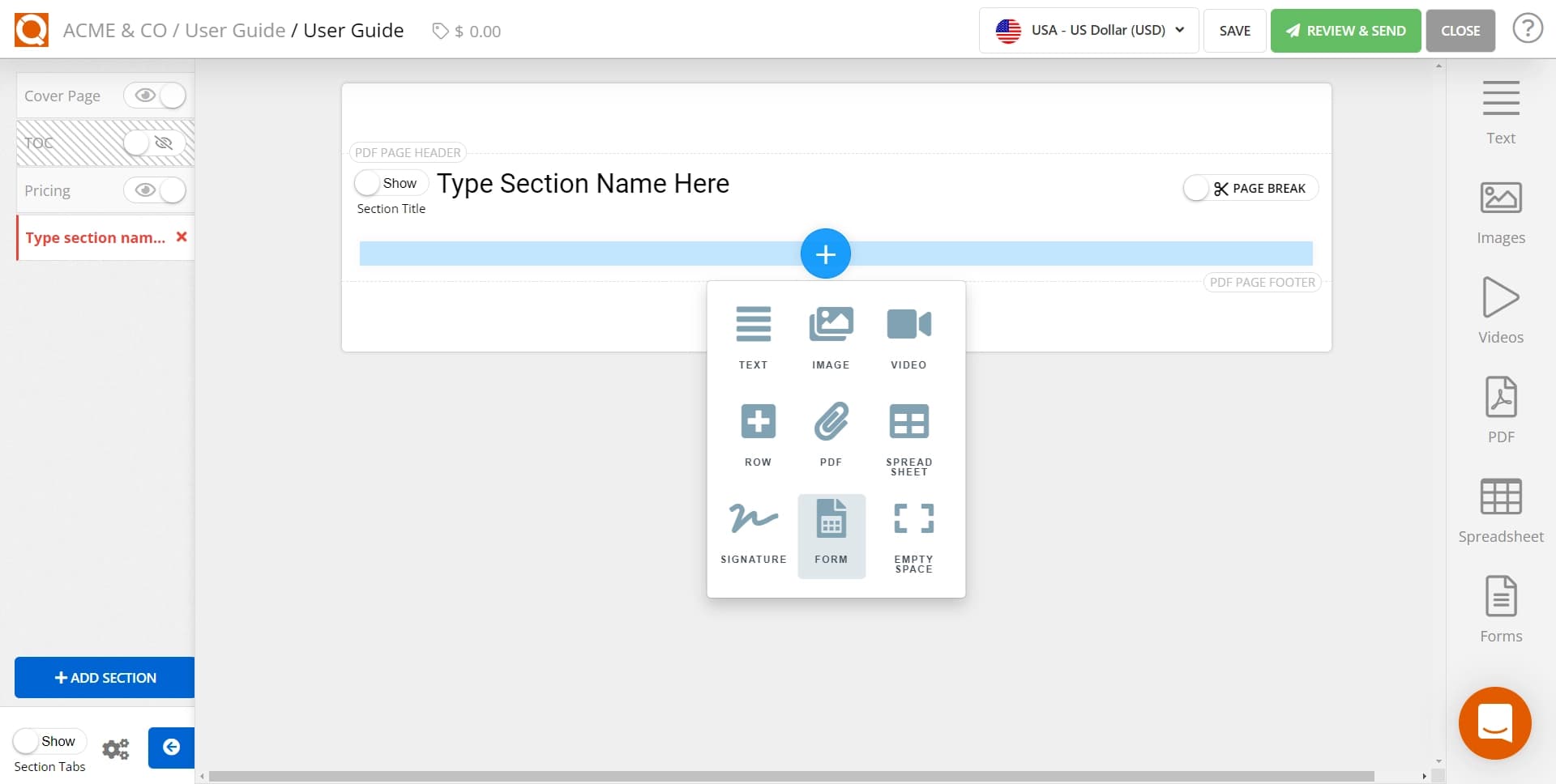 QuoteCloud - Sales Quote, Sales Proposal and Contracts Software - Adding Content Blocks to a Form (Java Edition) - illustration f348f8ae-4150-49e9-9dd5-19ded92011df