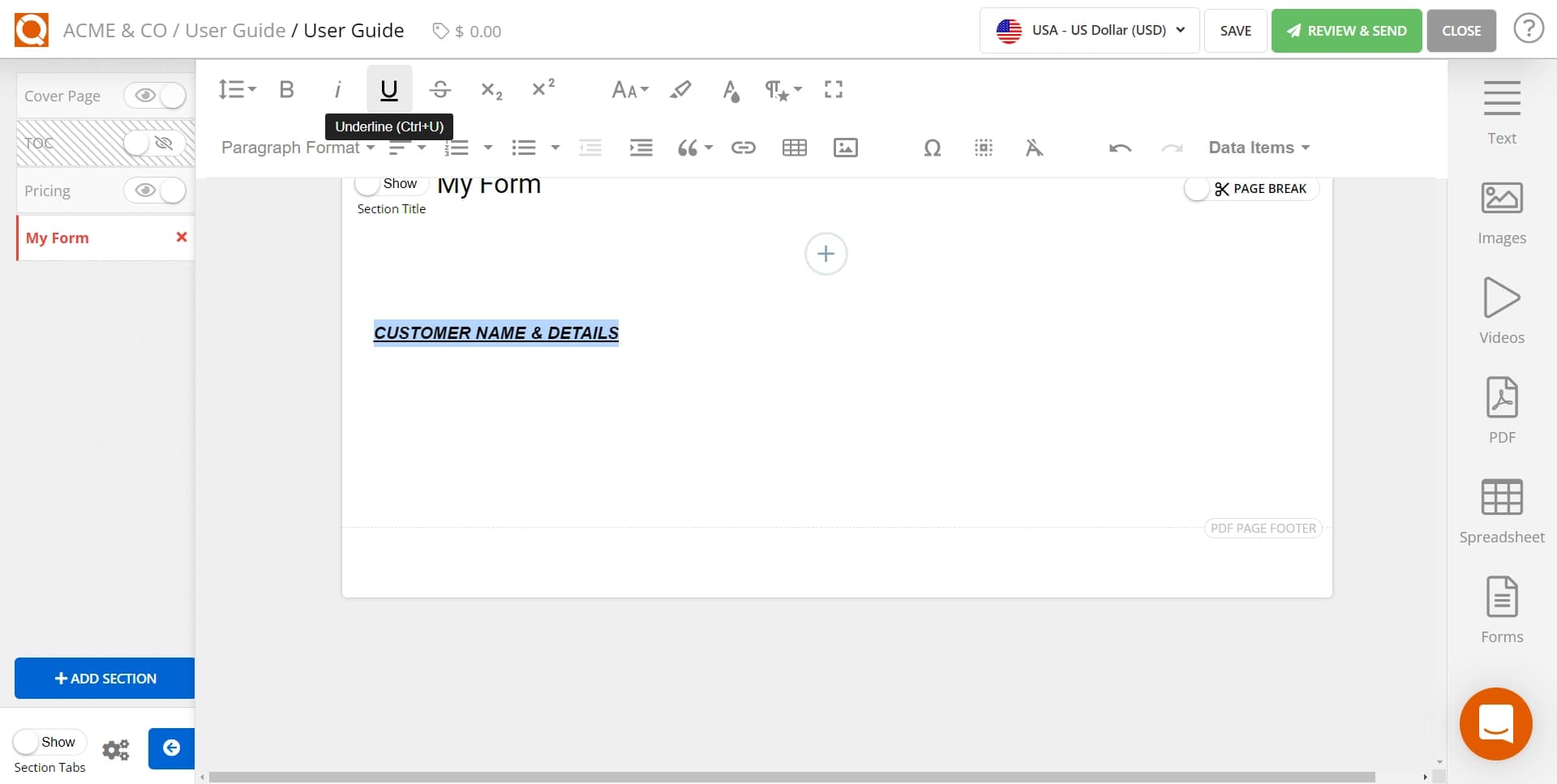 QuoteCloud - Sales Quote, Sales Proposal and Contracts Software - Adding Content Blocks to a Form (Java Edition) - illustration 94f83038-8188-447f-8417-5747b5be2b15