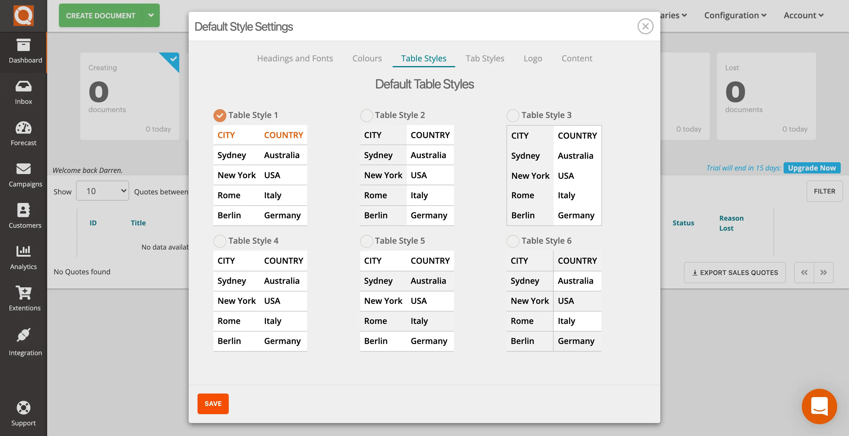QuoteCloud - Sales Quote, Sales Proposal and Contracts Software - Setting the Default Table Style used in Text Content Blocks (Java Edition) - illustration 755718d3-70c4-4dd0-9250-169dfb0bce48