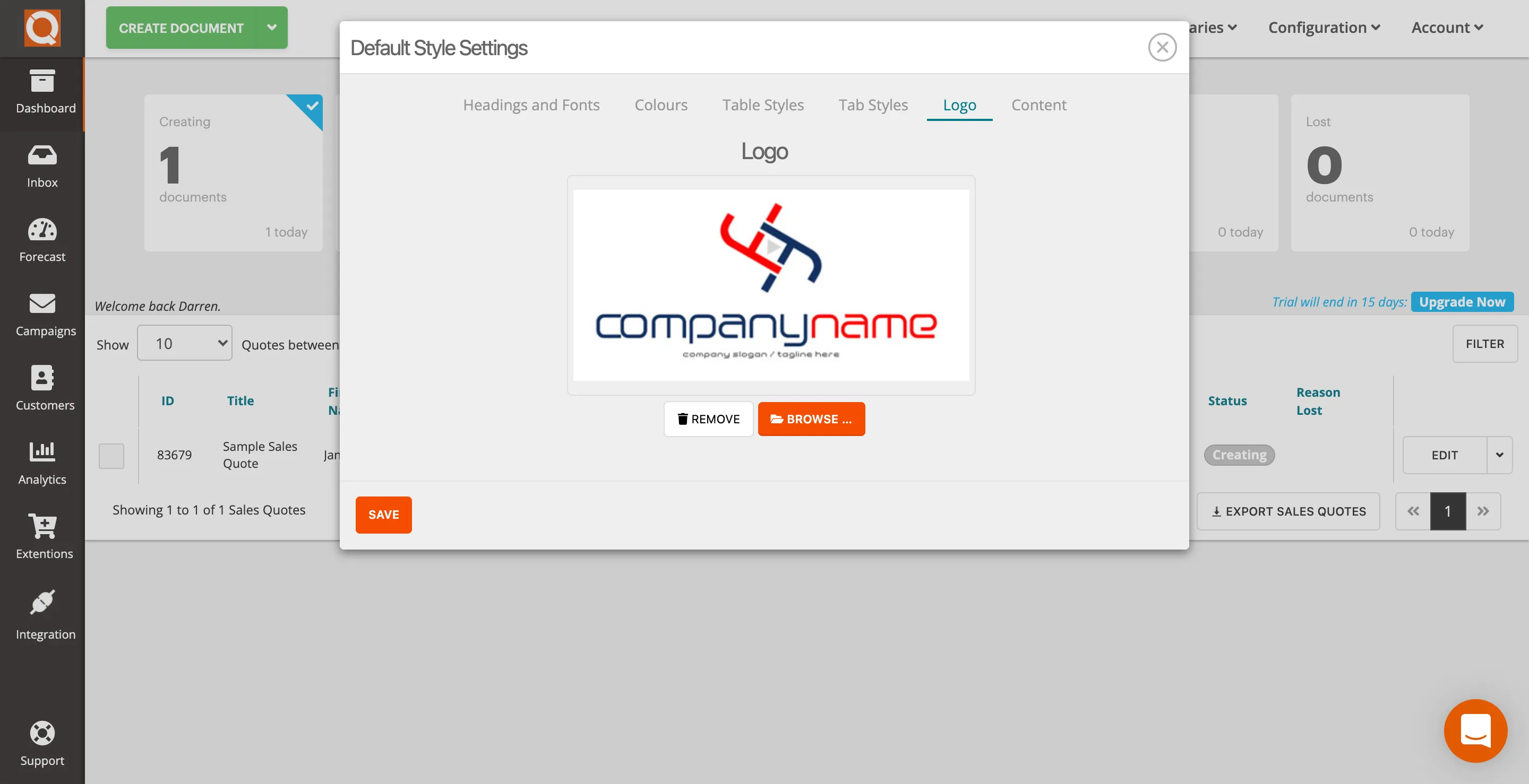 QuoteCloud - Sales Quote, Sales Proposal and Contracts Software - Uploading Your Company Logo (Java Edition) - illustration 97b82951-1a0b-49da-89af-e316af80adbf