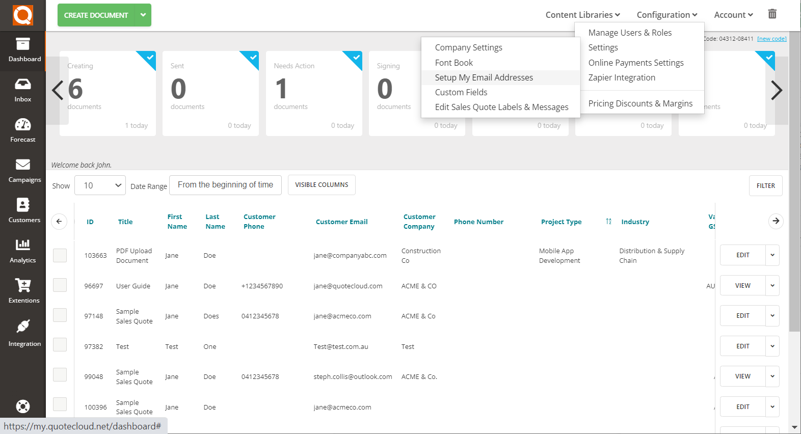QuoteCloud - Sales Quote, Sales Proposal and Contracts Software - Using Your Own Email Address To Send Sales Quotes From QuoteCloud Using Amazon Simple Email Service (Java Edition) - illustration 697961aa-8ccf-49f3-91ea-25f0bdf26412