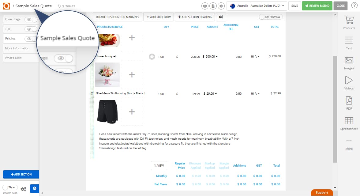 QuoteCloud - Sales Quote, Sales Proposal and Contracts Software - How To Change The Document Title And Sub-Title In A Sales Quote (Java Edition) - illustration 1b2f4846-5dcb-470e-b809-ed41a64a6157